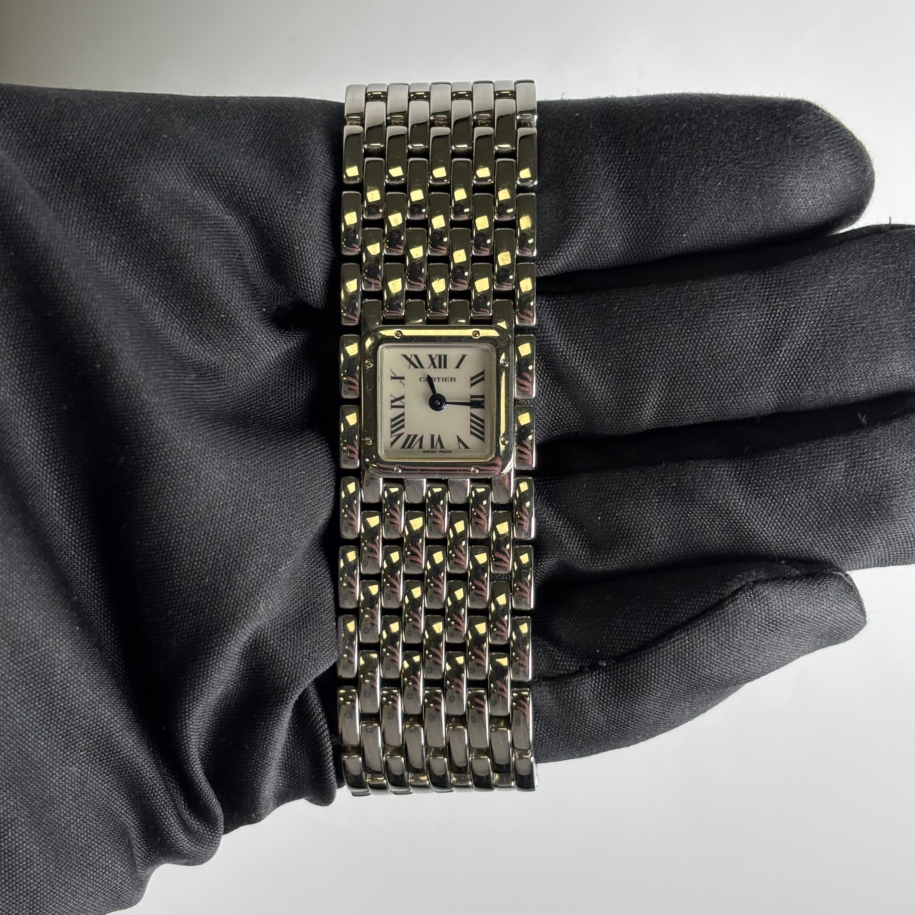 Cartier Panthere 21mm MOP Dial Watch Ref# W61001T9 - Happy Jewelers Fine Jewelry Lifetime Warranty