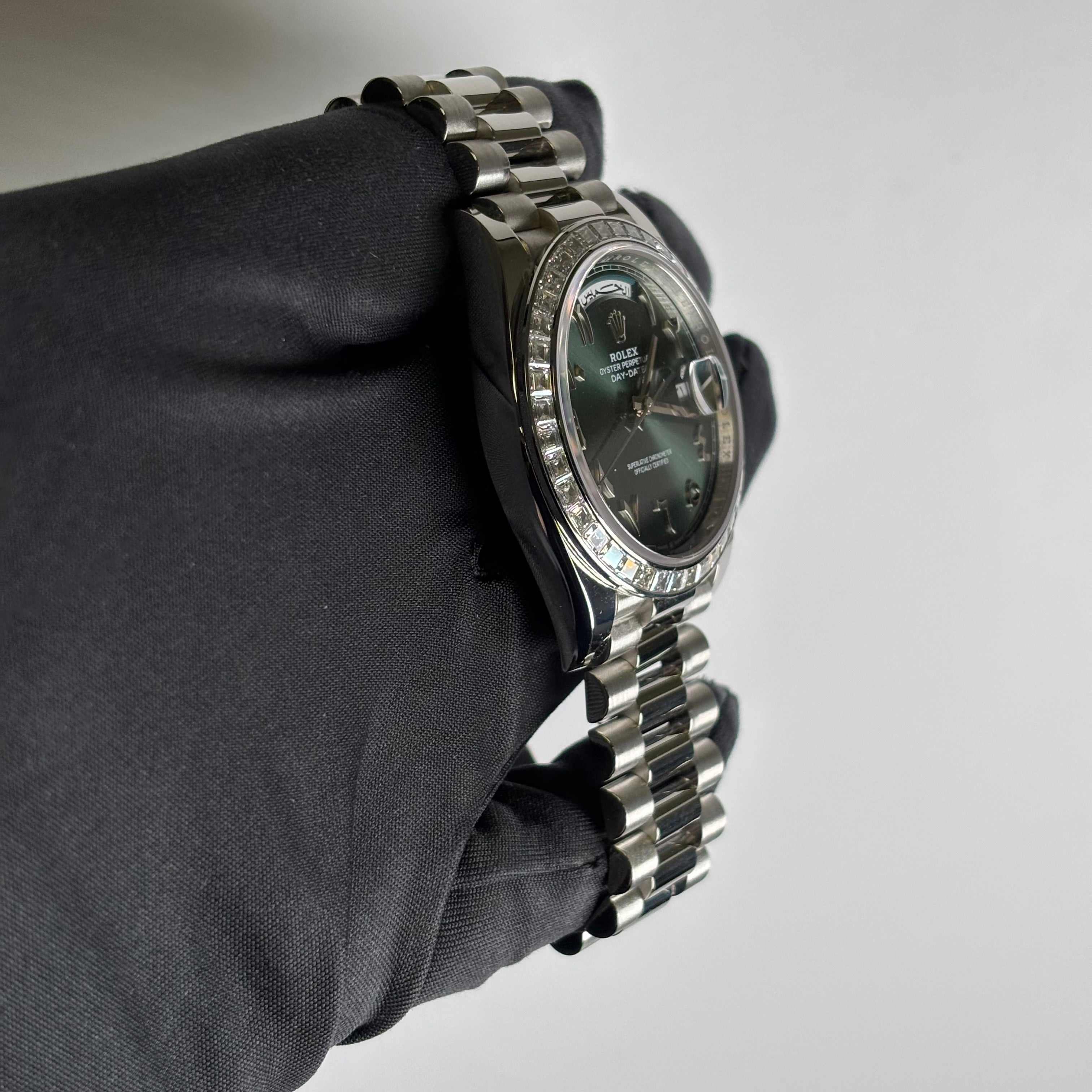 Rolex Day-Date 40mm Olive Dial Watch Ref# 228396TBR - Happy Jewelers Fine Jewelry Lifetime Warranty