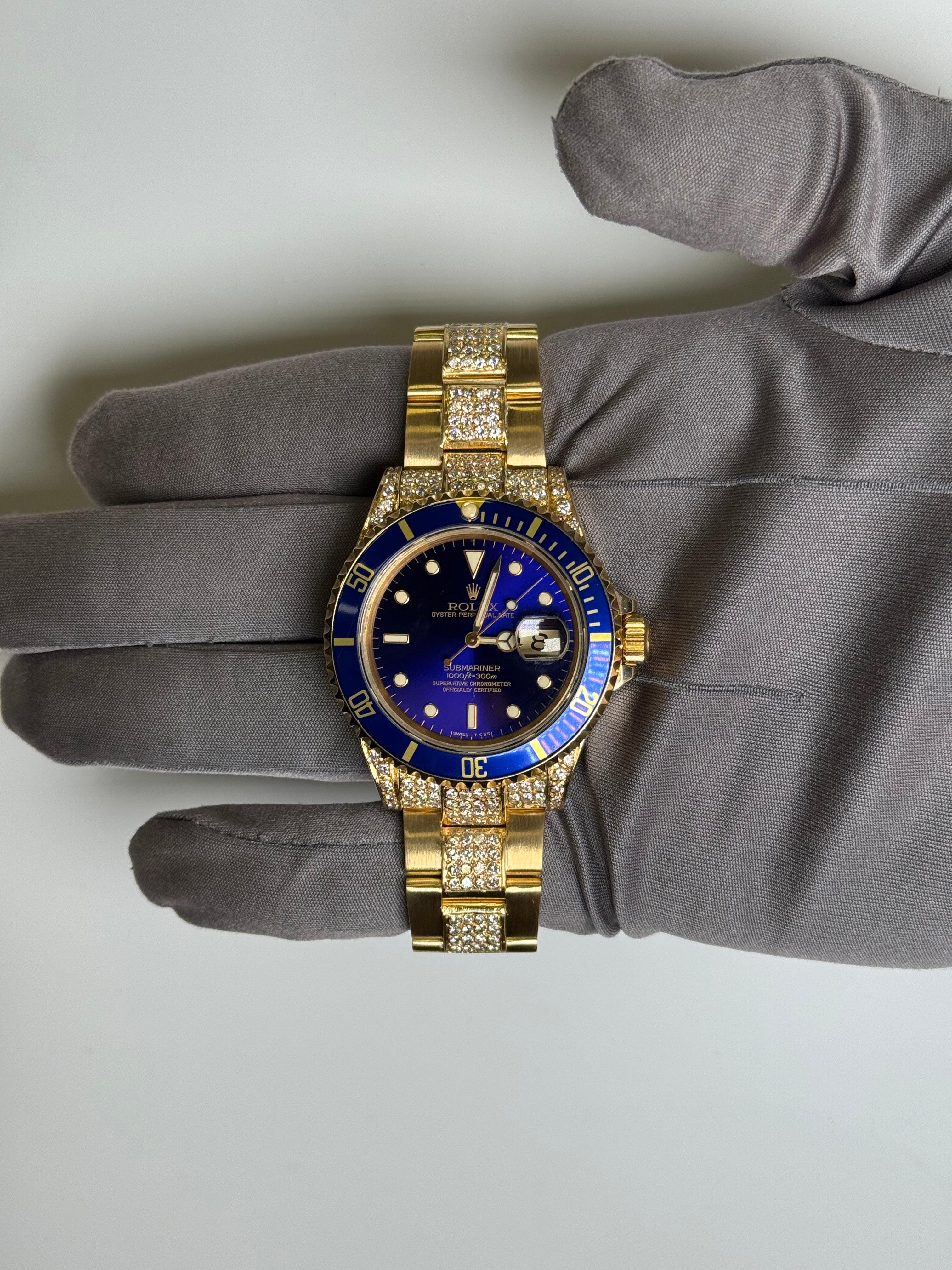 Rolex Submariner 40mm Blue Dial Watch Ref# 16618 - Happy Jewelers Fine Jewelry Lifetime Warranty