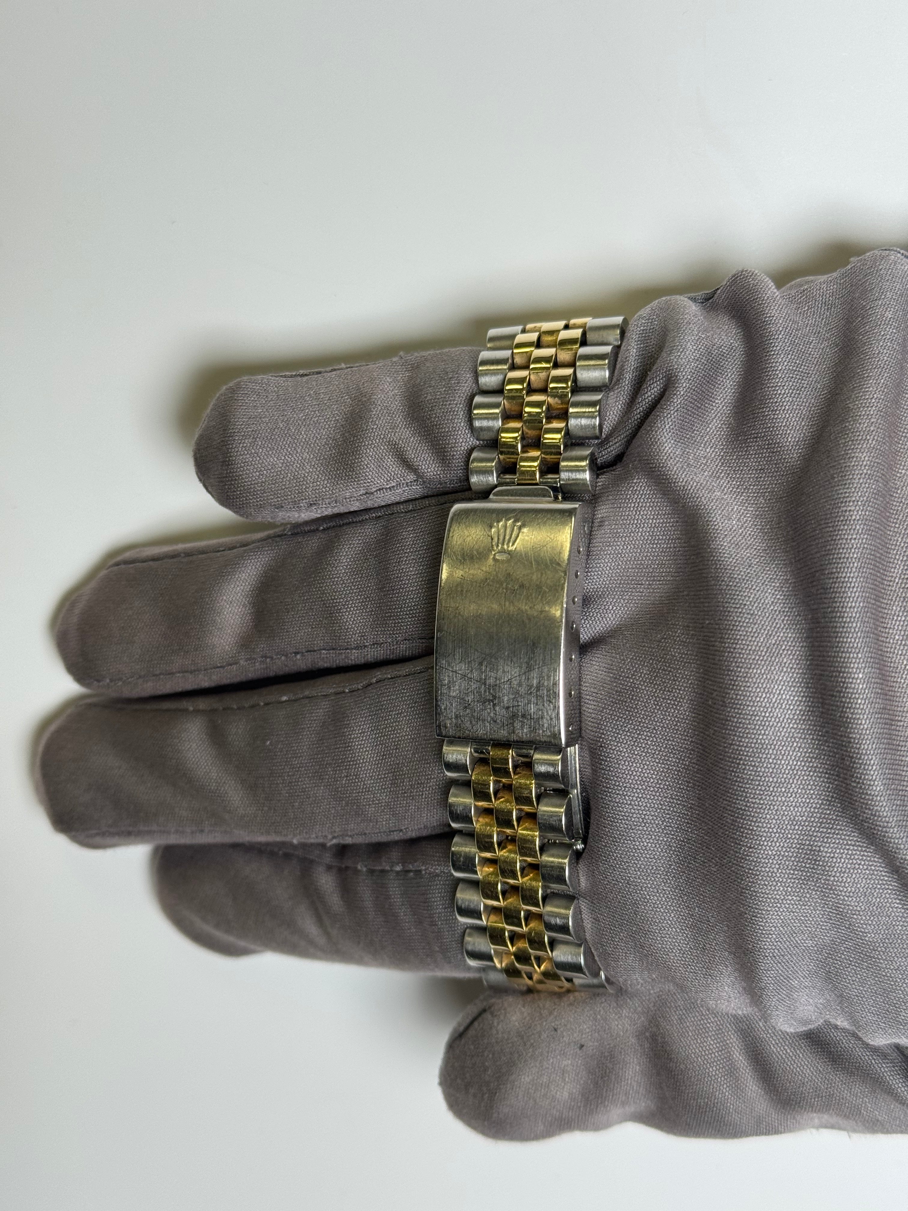 Rolex Datejust 36mm Two Tone Yellow Gold and Stainless Steel Watch, White MOP Dial, Fluted Bezel, Two Tone Jubilee Bracelet - Happy Jewelers Fine Jewelry Lifetime Warranty