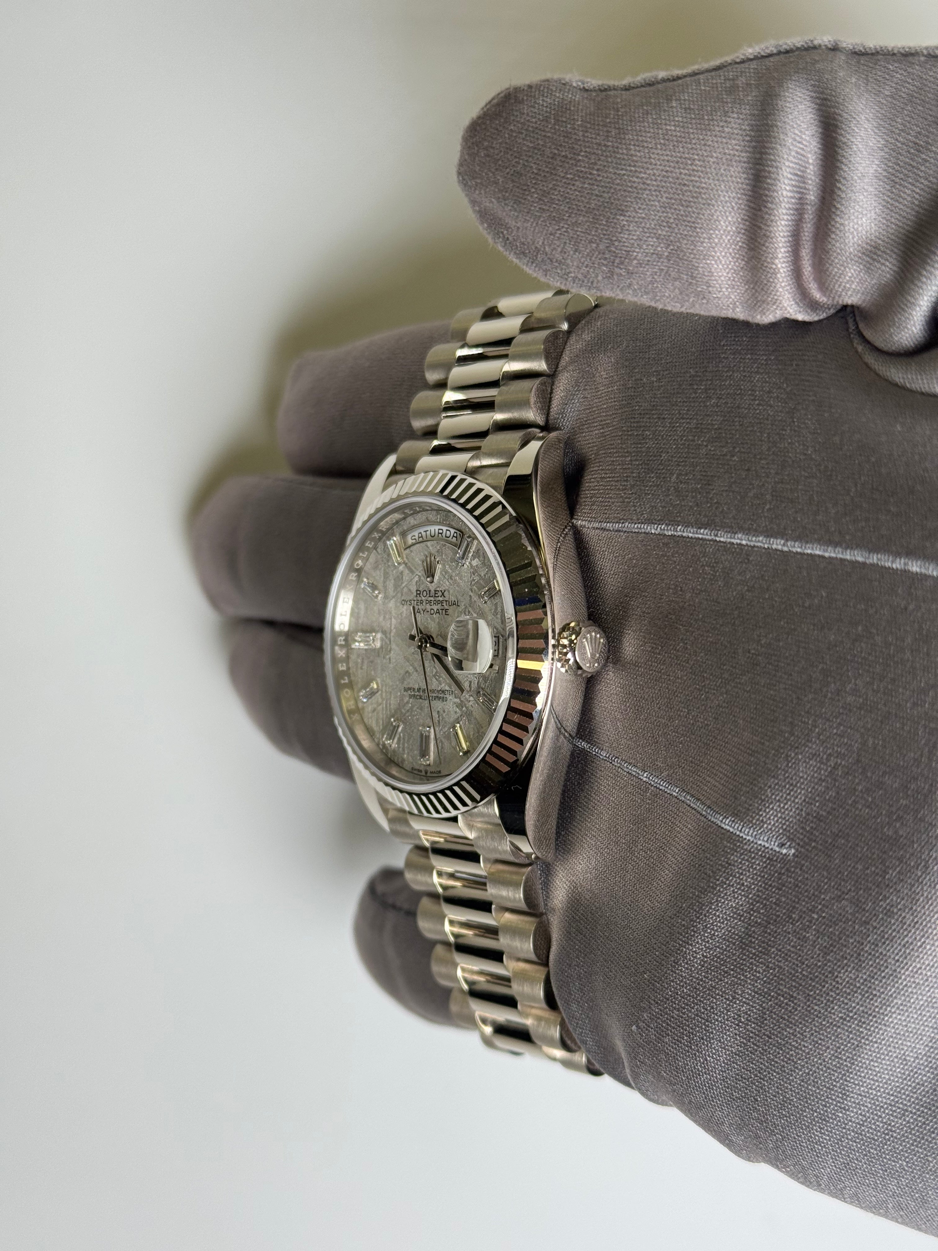 Rolex Day-Date 40mm Meteorite Dial Watch Ref# 228239 - Happy Jewelers Fine Jewelry Lifetime Warranty