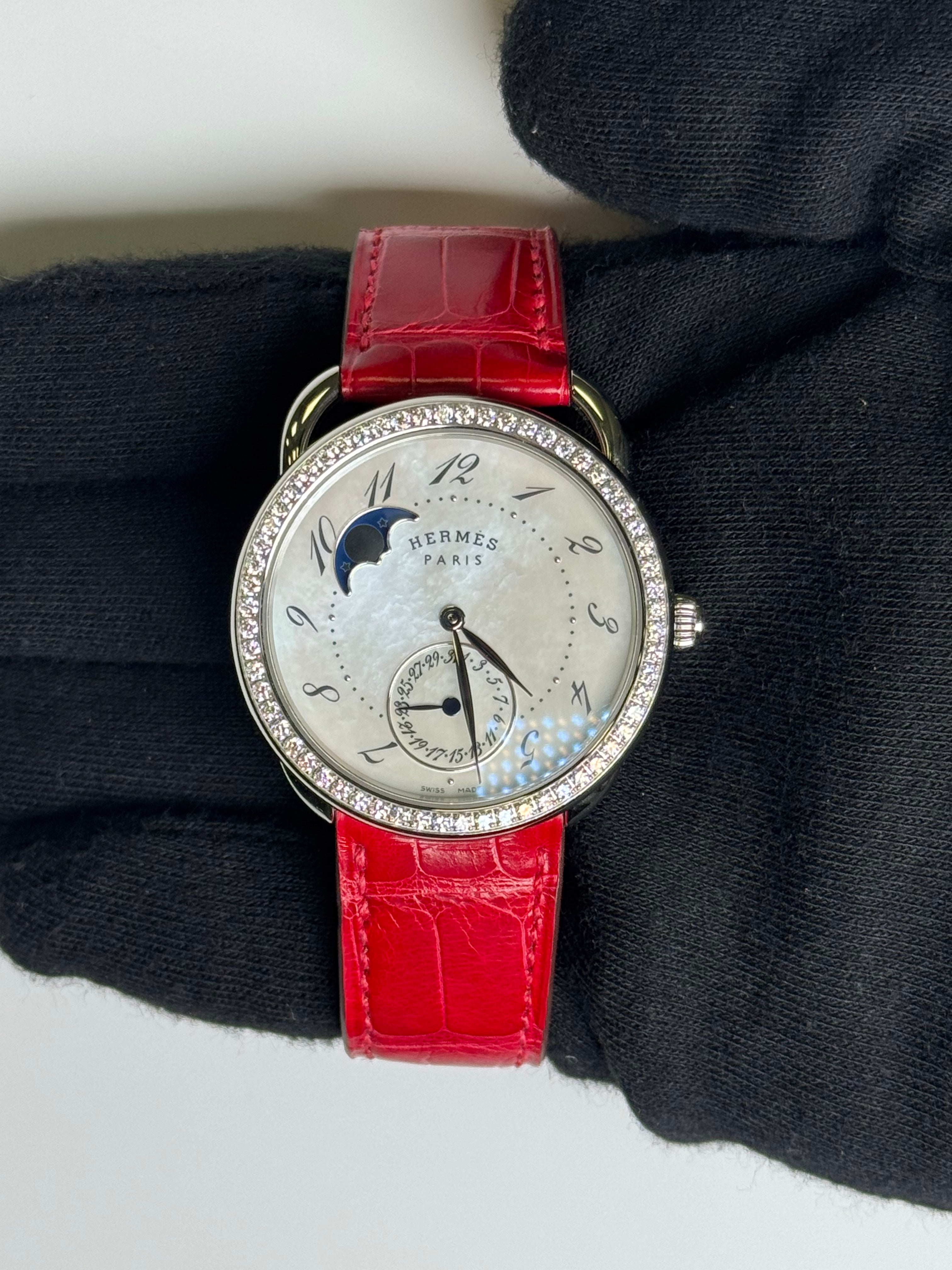 Hermes Arceau 38mm MOP Dial Watch Ref# W049093WW00 - Happy Jewelers Fine Jewelry Lifetime Warranty