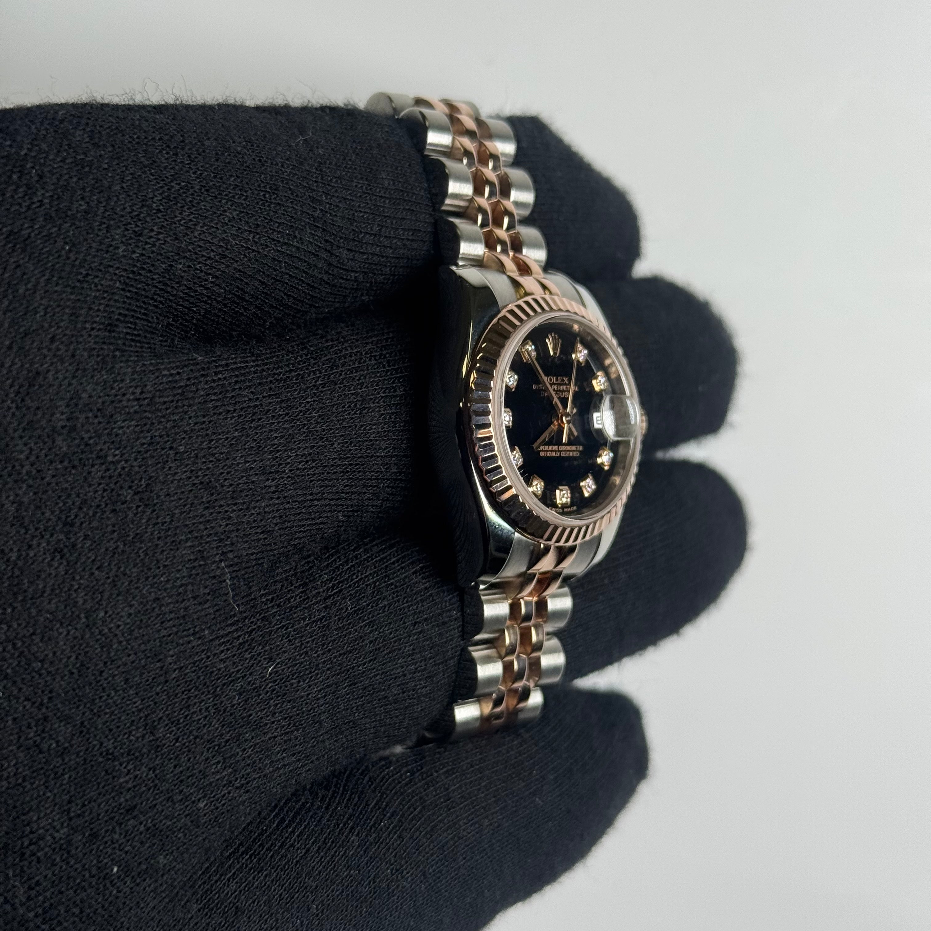 Rolex Datejust 26mm Black Dial Watch Ref# 179171 - Happy Jewelers Fine Jewelry Lifetime Warranty