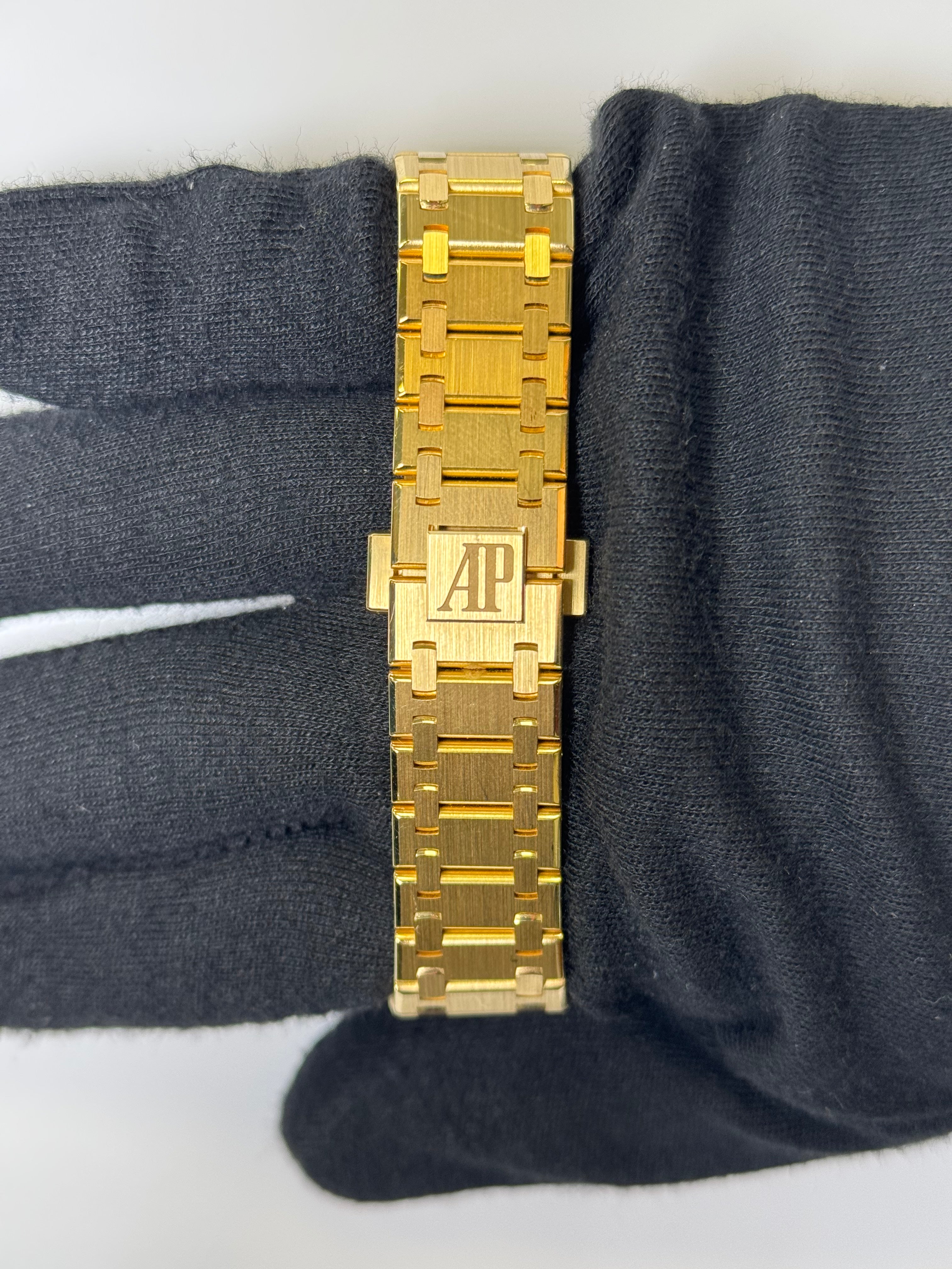 Audemars Piguet Royal Oak 39mm Yellow Dial Watch Ref# 16202BA.OO.1240BA.01 - Happy Jewelers Fine Jewelry Lifetime Warranty
