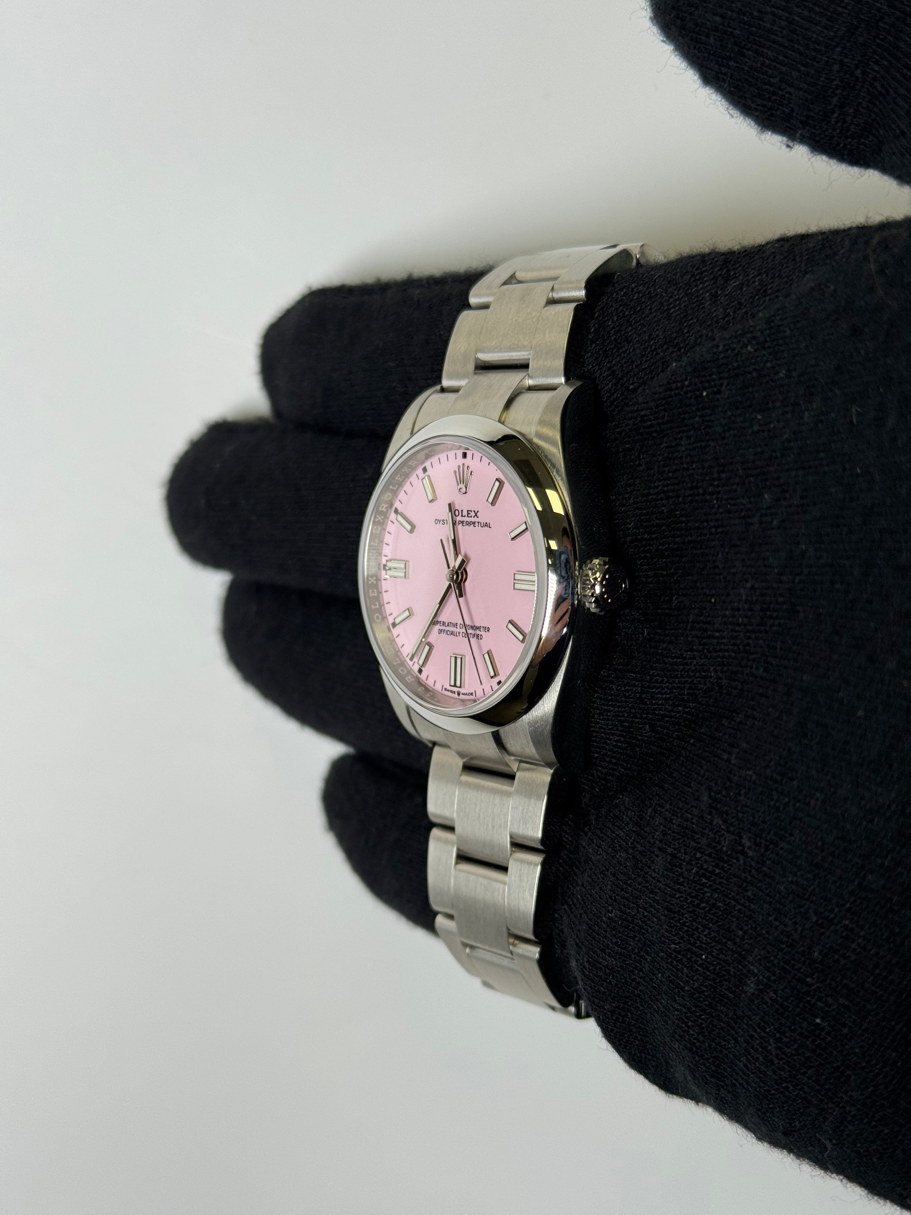 Rolex Oyster Perpetual 36mm Pink Dial Watch Ref# 126000 - Happy Jewelers Fine Jewelry Lifetime Warranty