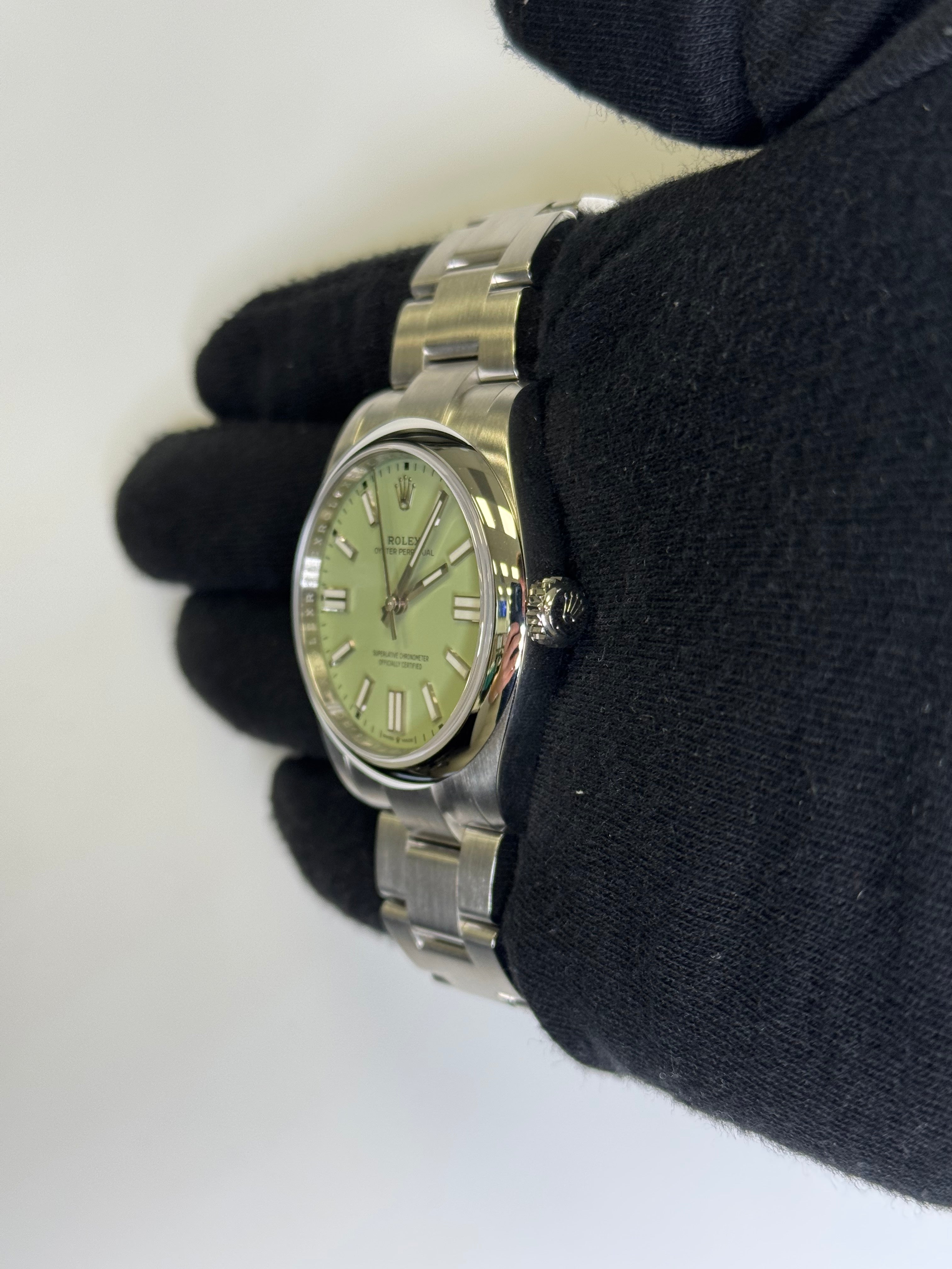 Rolex Oyster Perpetual 41mm Pistachio Dial Watch Ref# 134300 - Happy Jewelers Fine Jewelry Lifetime Warranty