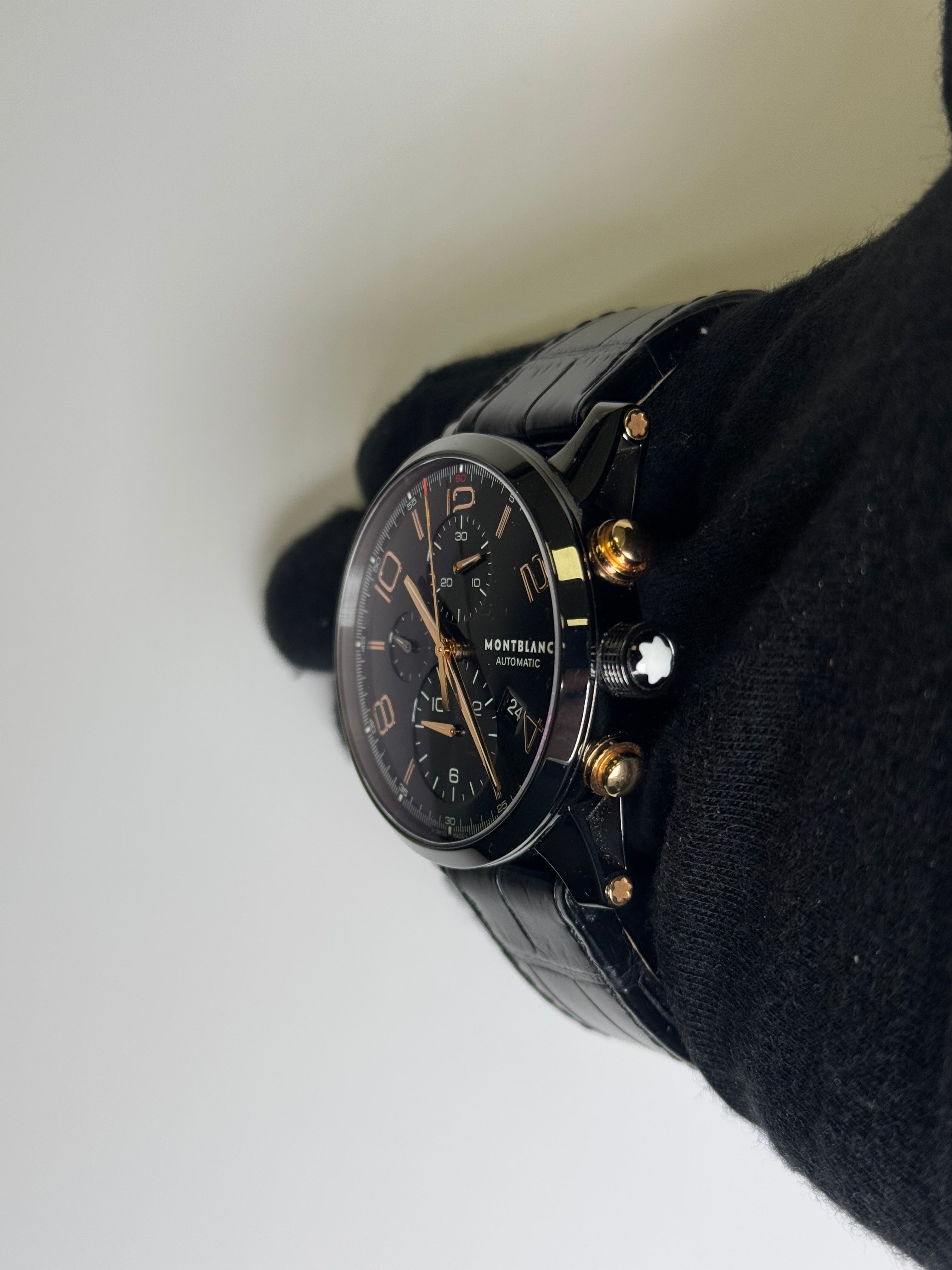 Montblanc Time Walker 43mm Black Dial Watch Ref# 105805 - Happy Jewelers Fine Jewelry Lifetime Warranty