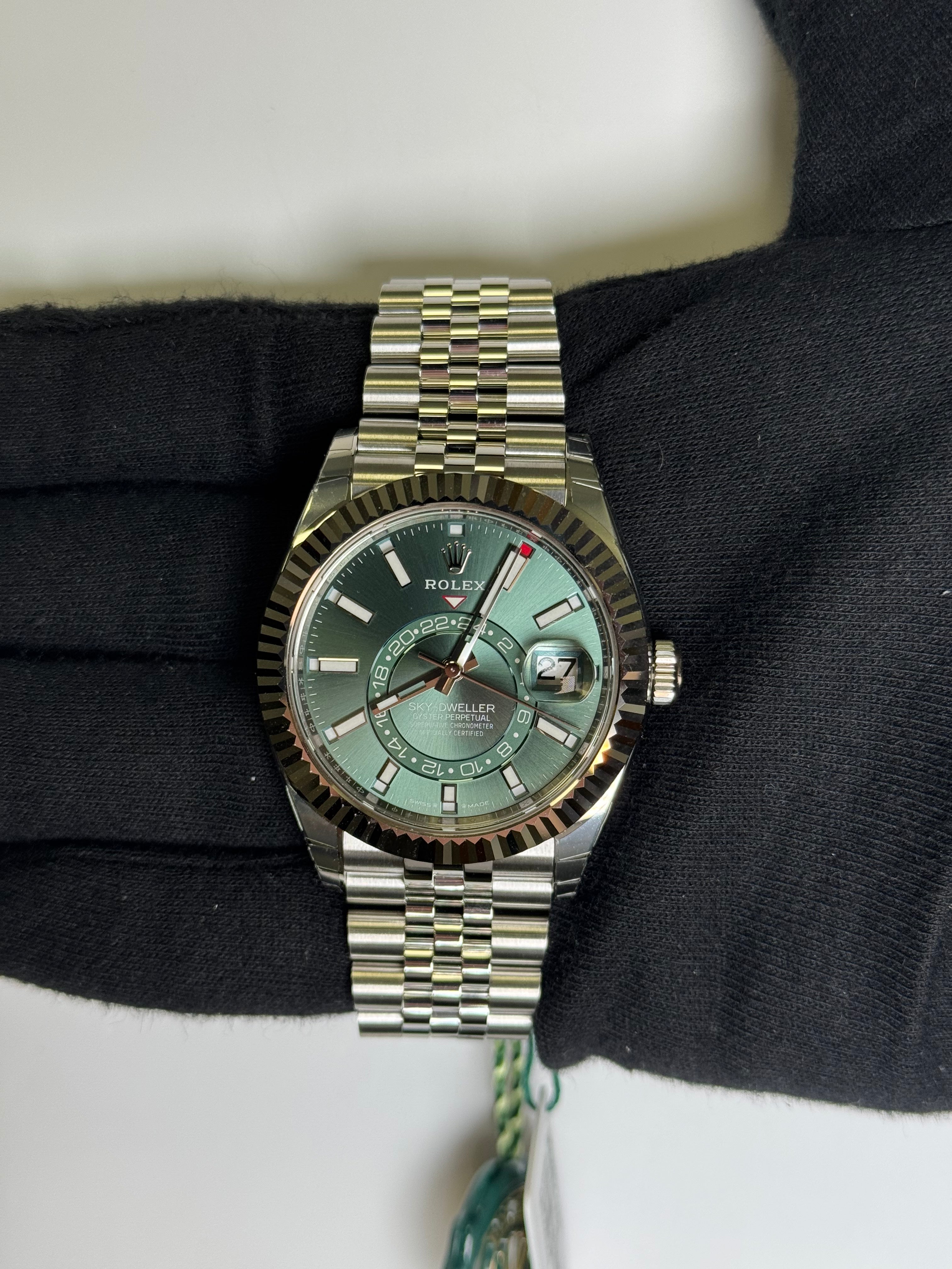 Rolex Sky-Dweller 42mm Green Dial Watch Ref# 336934 - Happy Jewelers Fine Jewelry Lifetime Warranty