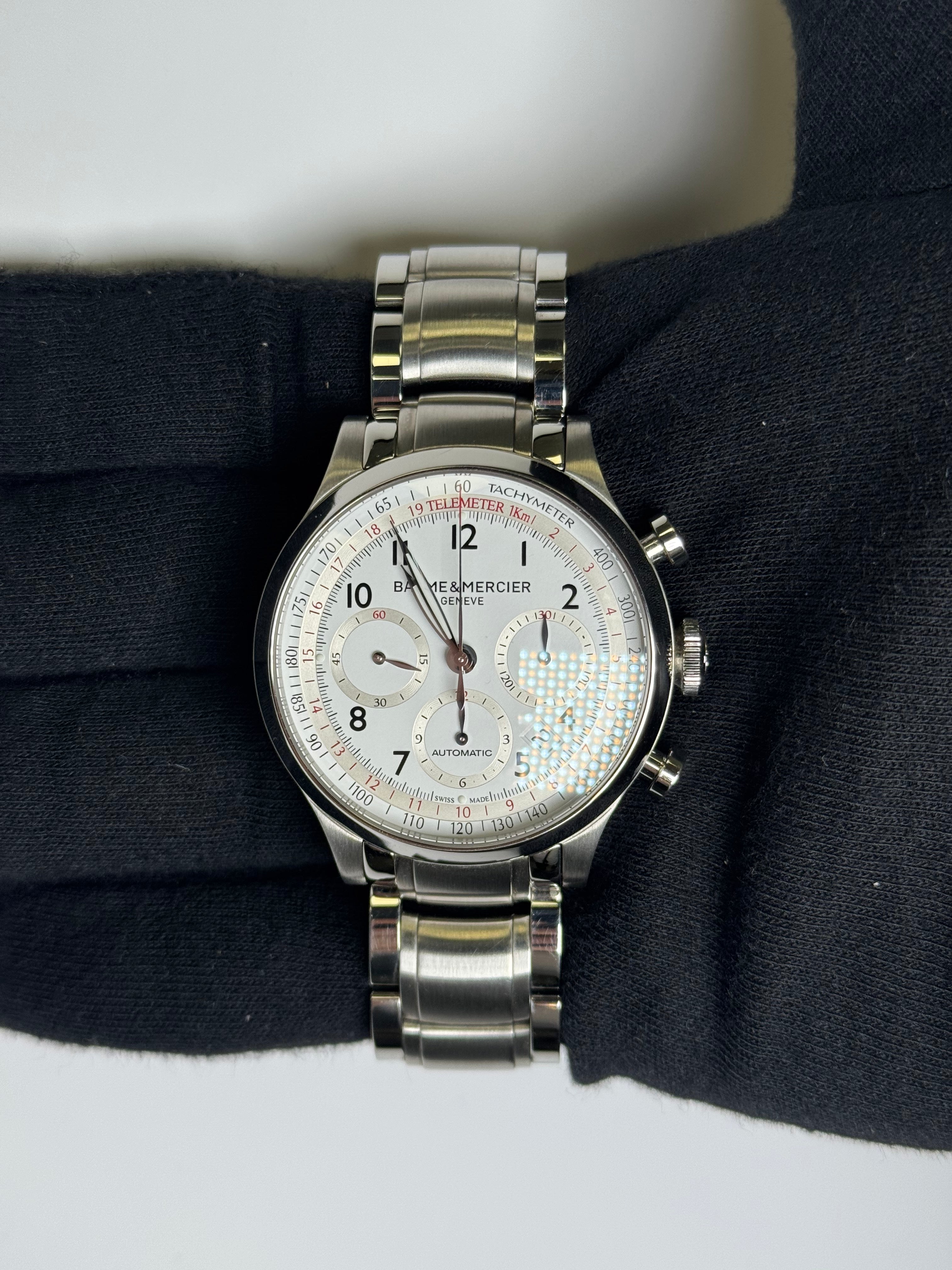 Baume & Mercier Capeland 42mm White Dial Watch Ref# M0A10064 - Happy Jewelers Fine Jewelry Lifetime Warranty