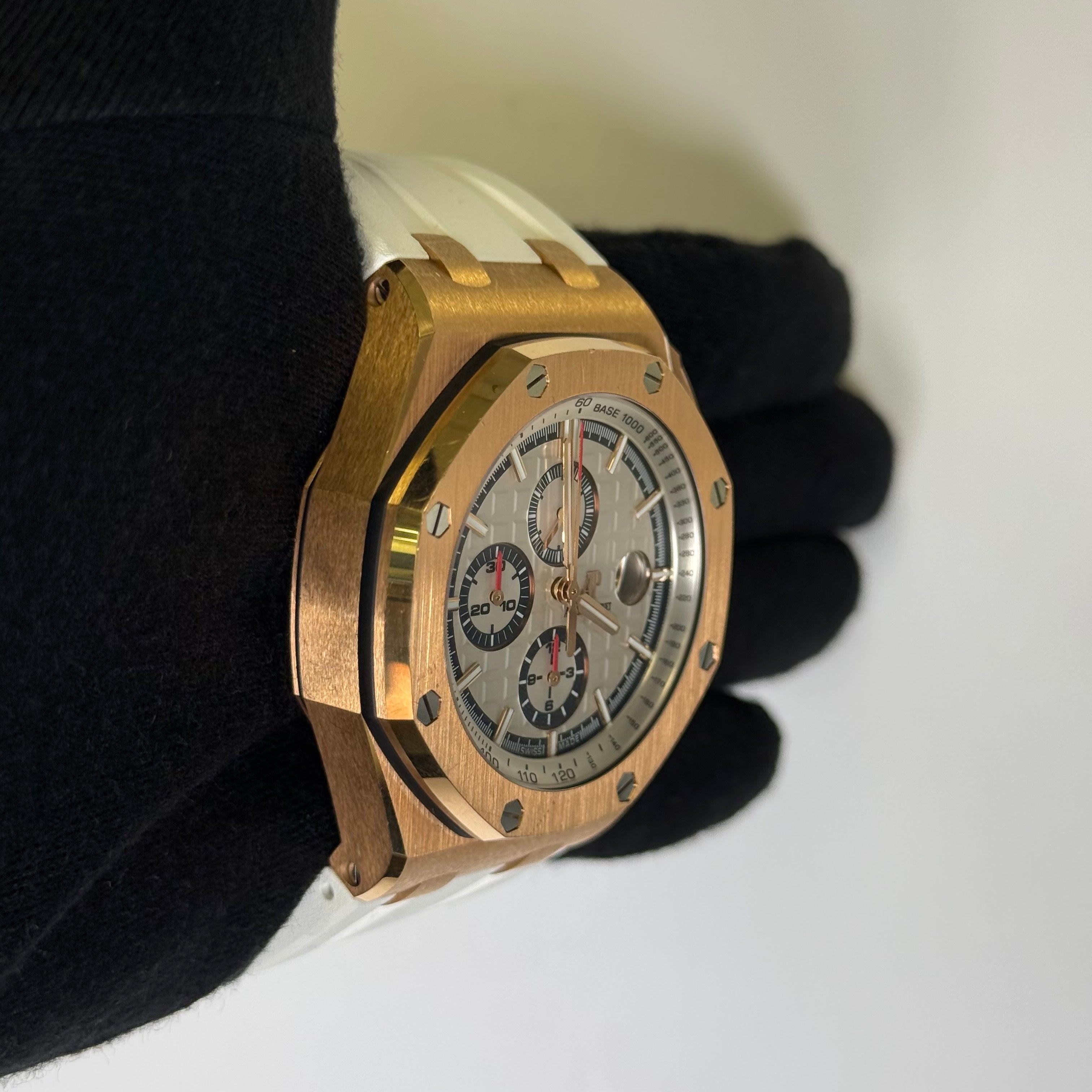 Audemars Piguet Royal Oak 44mm White Dial Watch Ref# 26408OR.OO.A010CA.01 - Happy Jewelers Fine Jewelry Lifetime Warranty