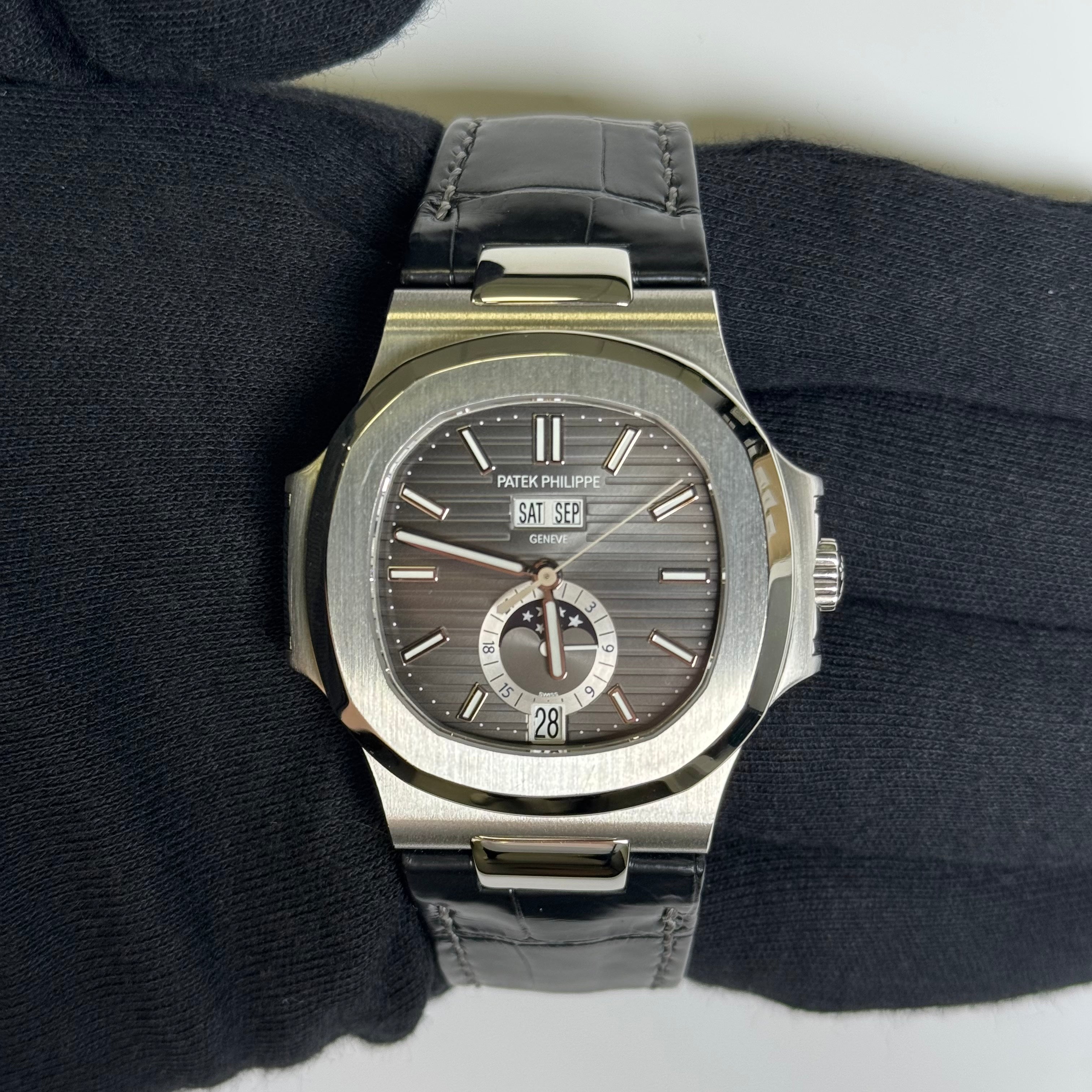Patek Philippe Nautilus 40mm Grey Dial Watch Ref# 5726A-001 - Happy Jewelers Fine Jewelry Lifetime Warranty