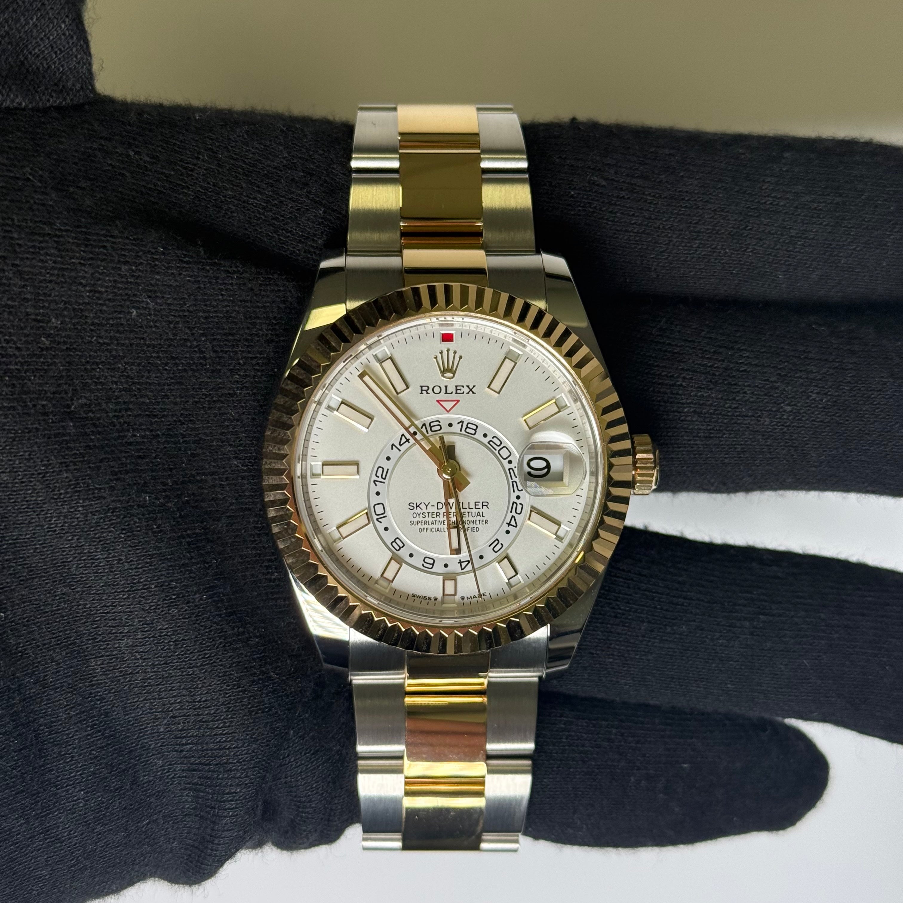 Rolex Sky-Dweller 42mm Champagne Dial Watch Ref# 336933 - Happy Jewelers Fine Jewelry Lifetime Warranty