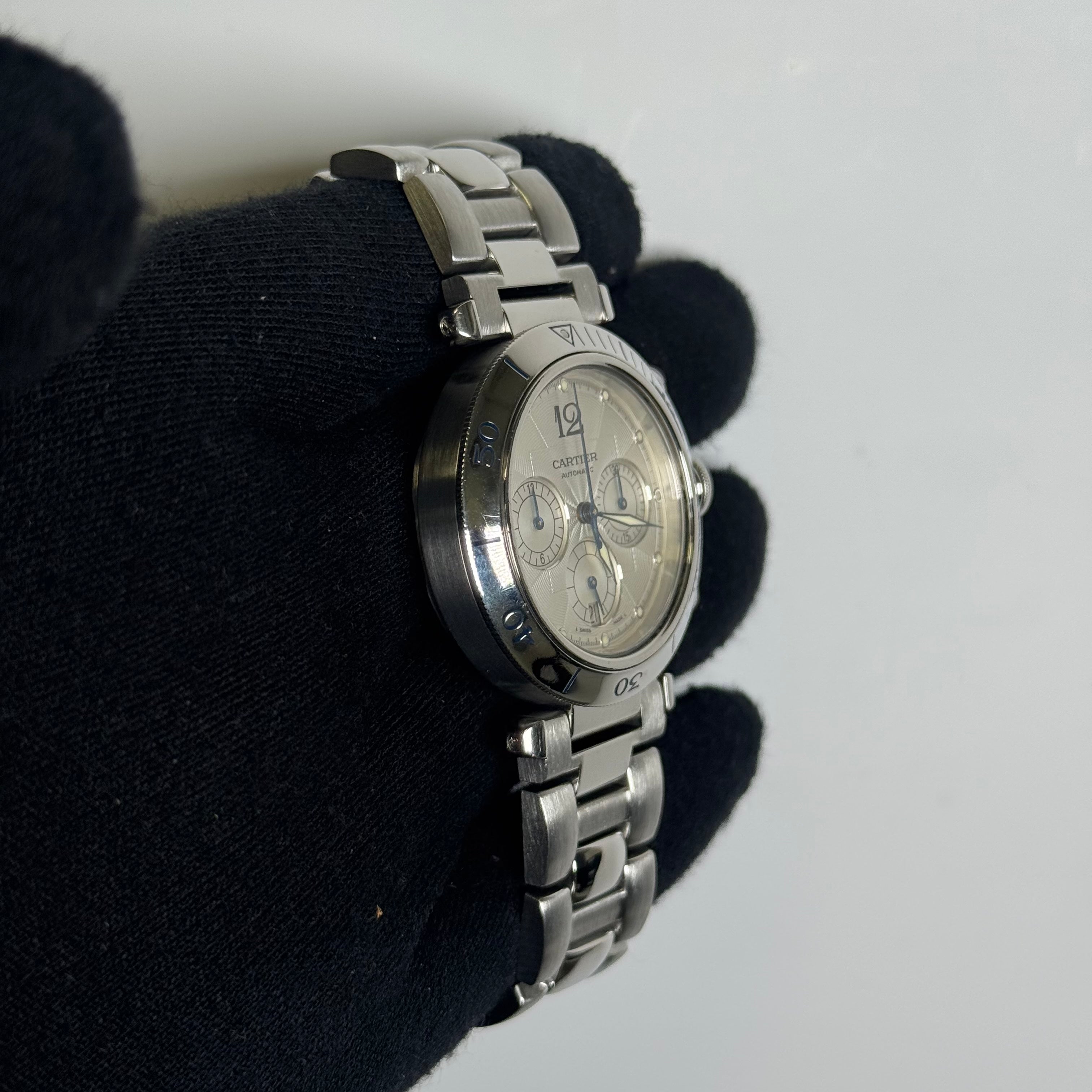 Cartier Pasha 38mm Silver Dial Watch Ref# W31030H3 - Happy Jewelers Fine Jewelry Lifetime Warranty
