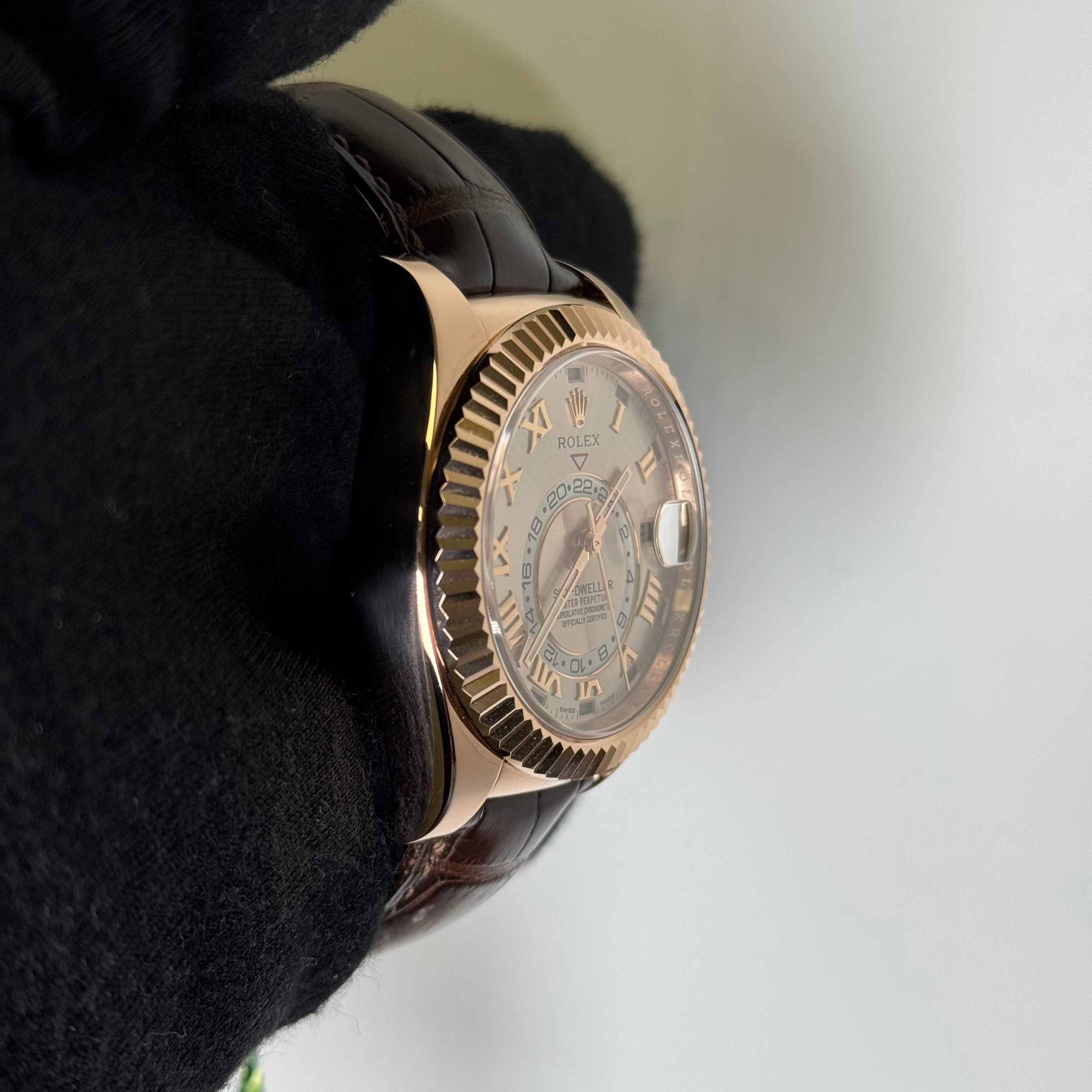 Rolex Sky-Dweller 42mm Everose Dial Watch Ref# 326135 - Happy Jewelers Fine Jewelry Lifetime Warranty