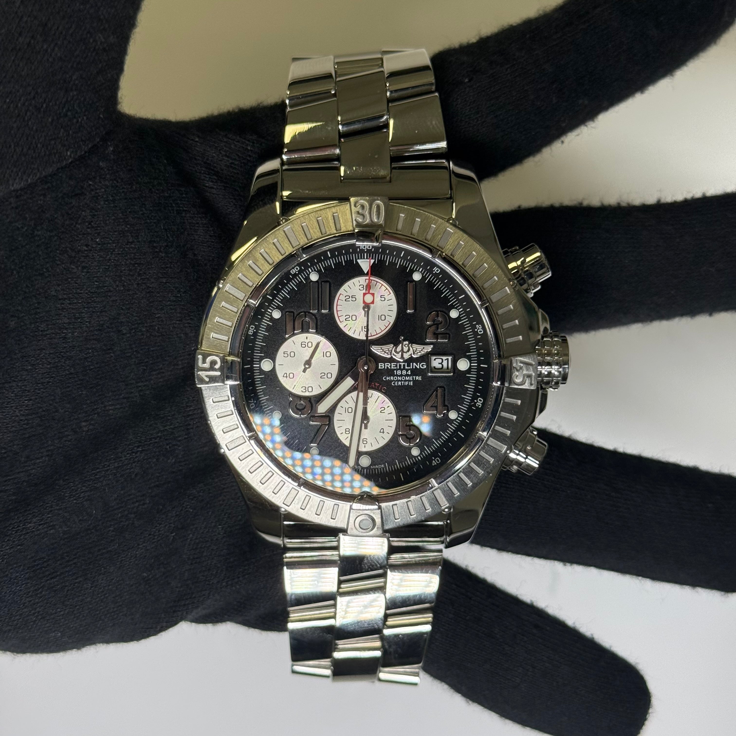 Breitling Super Avenger 48mm Black Dial Watch Ref# A13370 - Happy Jewelers Fine Jewelry Lifetime Warranty