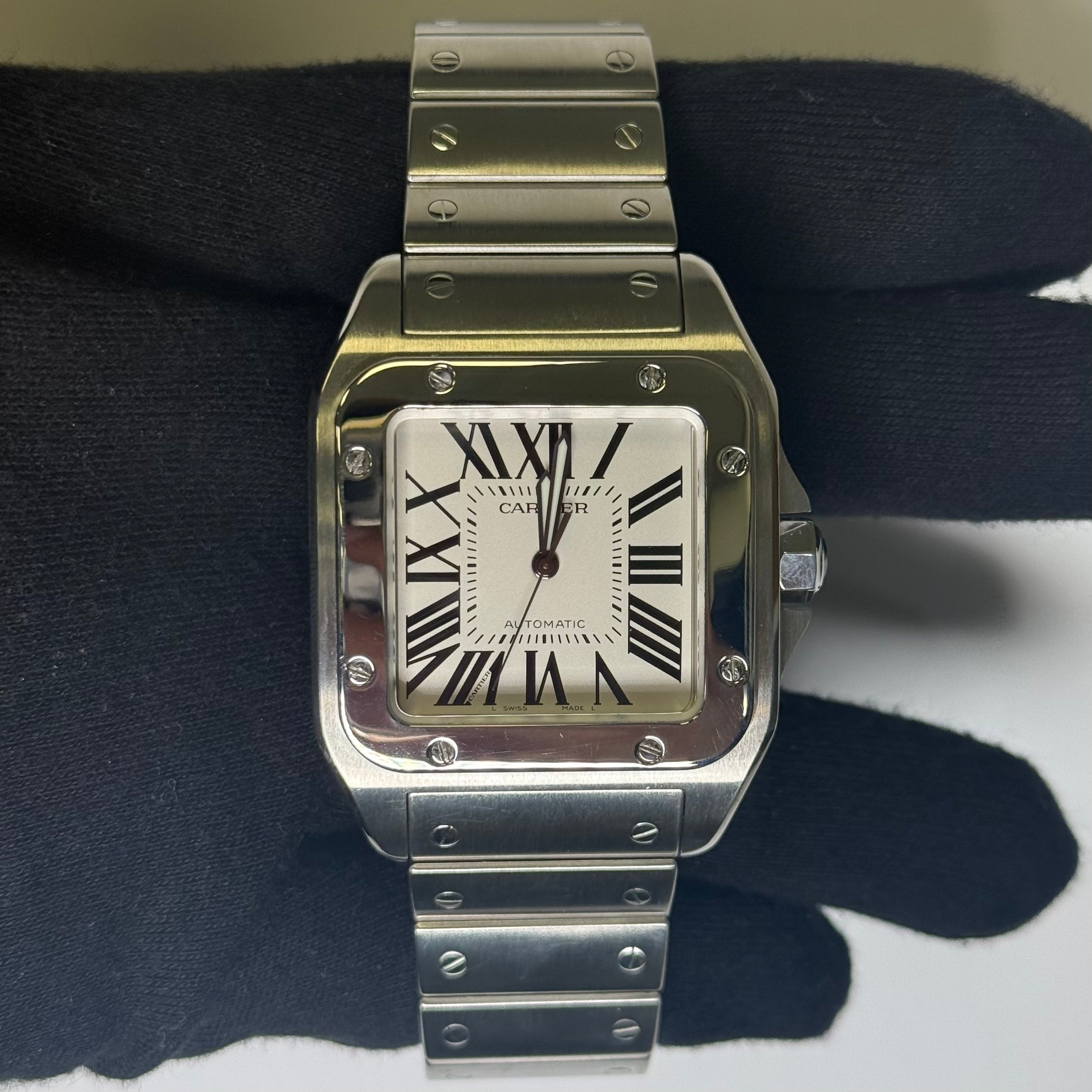 Cartier Santos 40mm Grey Dial Watch Ref# WSSA0076 - Happy Jewelers Fine Jewelry Lifetime Warranty