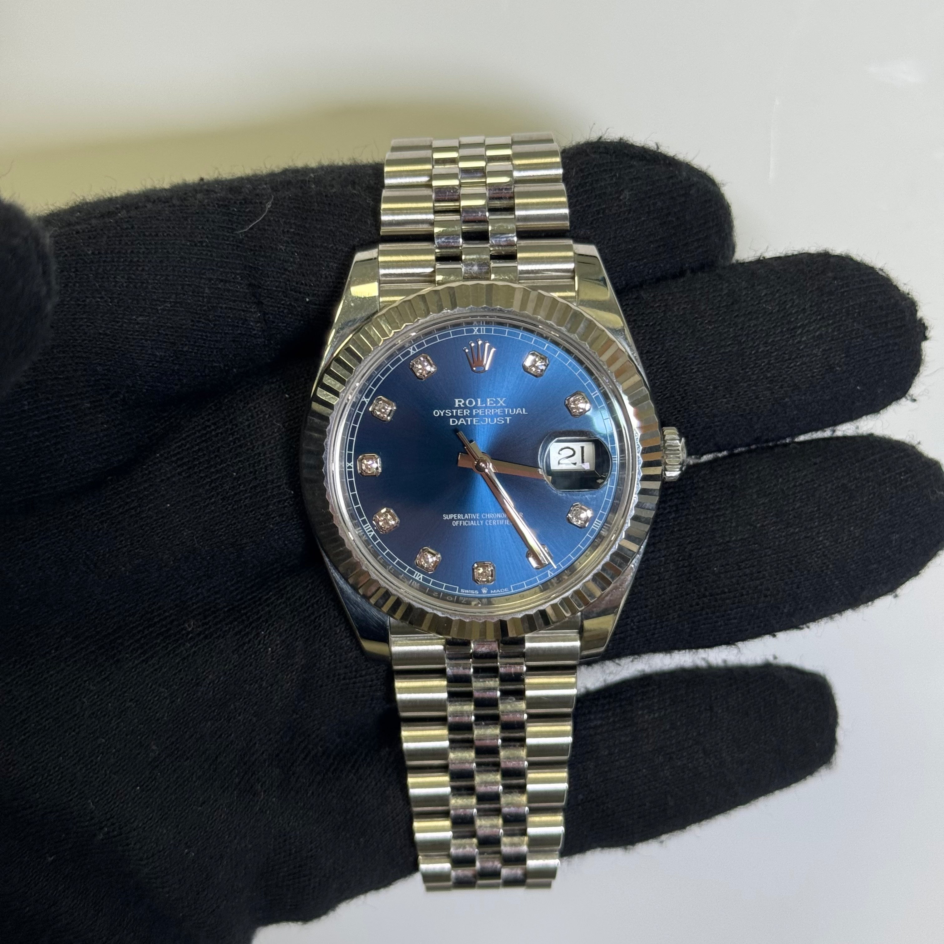 Rolex Datejust 41mm Blue Dial Watch Ref# 126334 - Happy Jewelers Fine Jewelry Lifetime Warranty