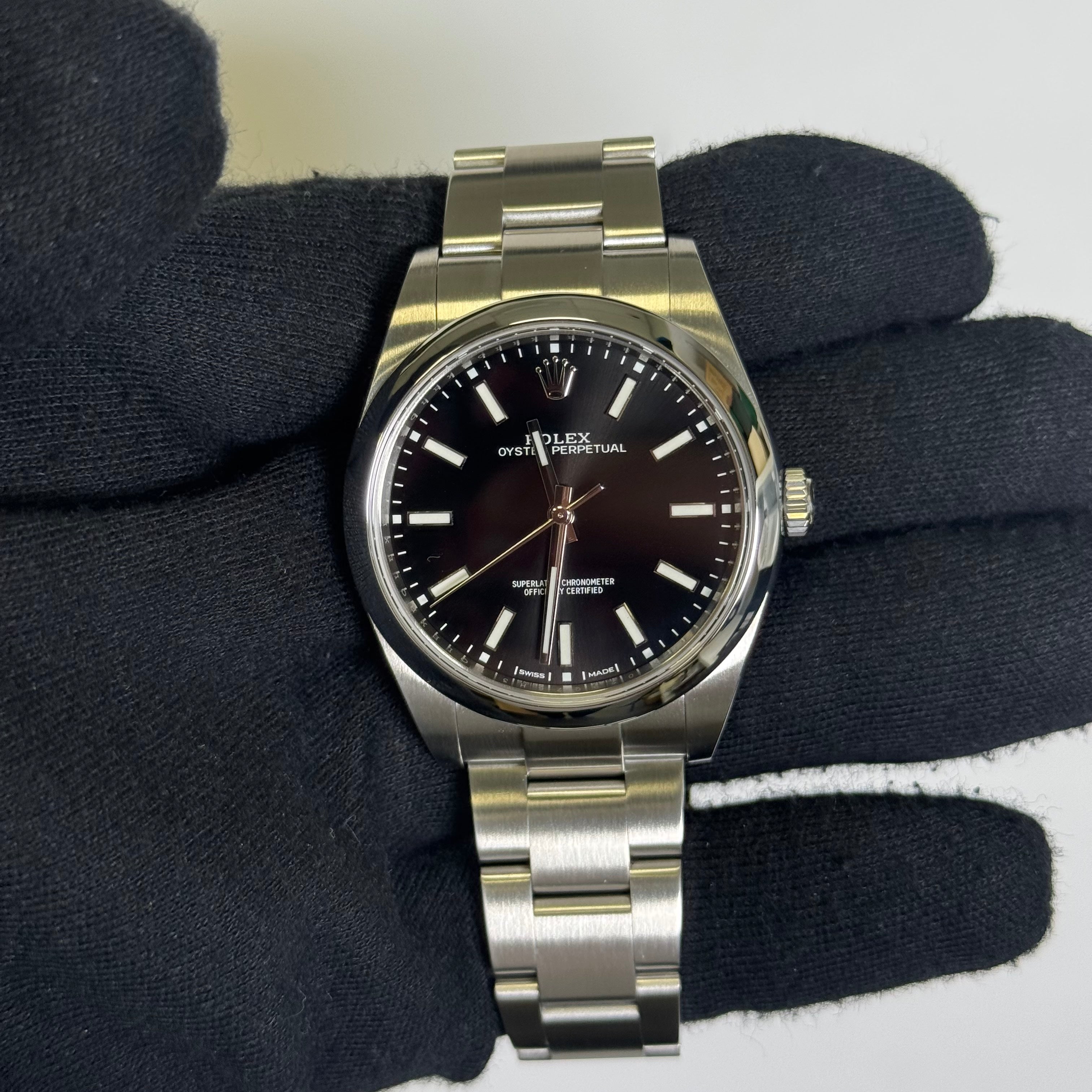 Rolex Oyster Perpetual 39mm Black Dial Watch Ref# 114300 - Happy Jewelers Fine Jewelry Lifetime Warranty
