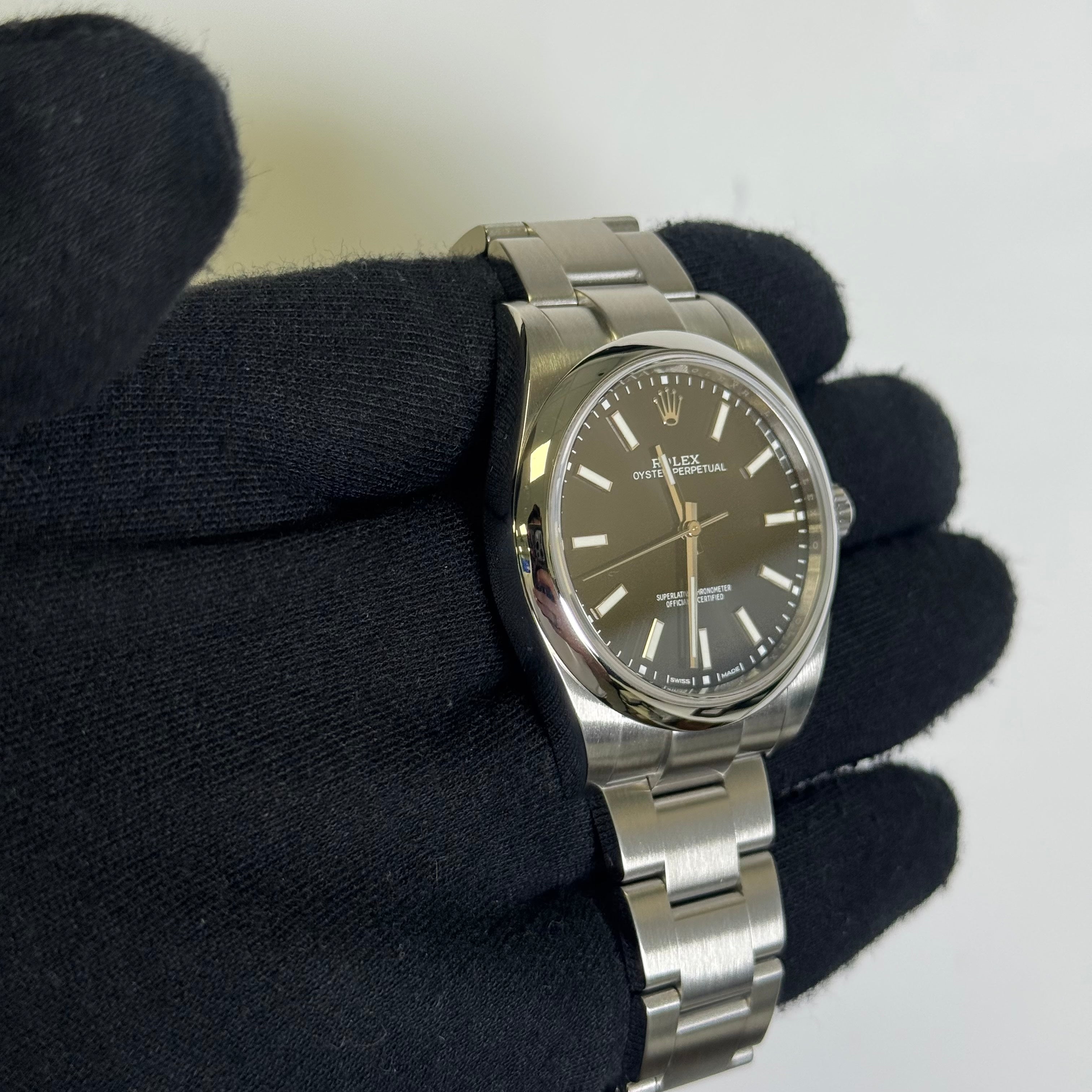 Rolex Oyster Perpetual 39mm Black Dial Watch Ref# 114300 - Happy Jewelers Fine Jewelry Lifetime Warranty