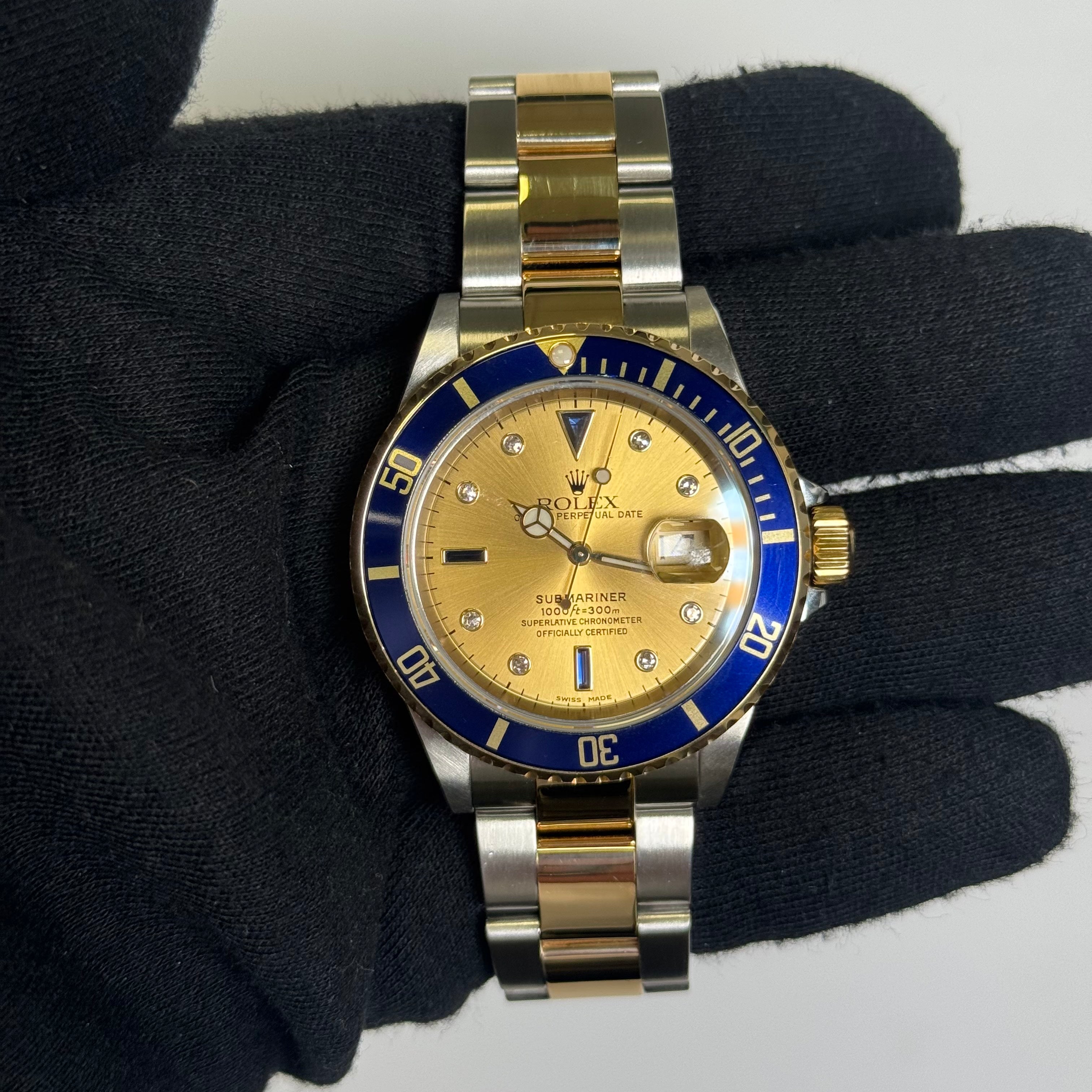 Rolex Submariner 40mm Champagne Dial Watch Ref# 16613 - Happy Jewelers Fine Jewelry Lifetime Warranty