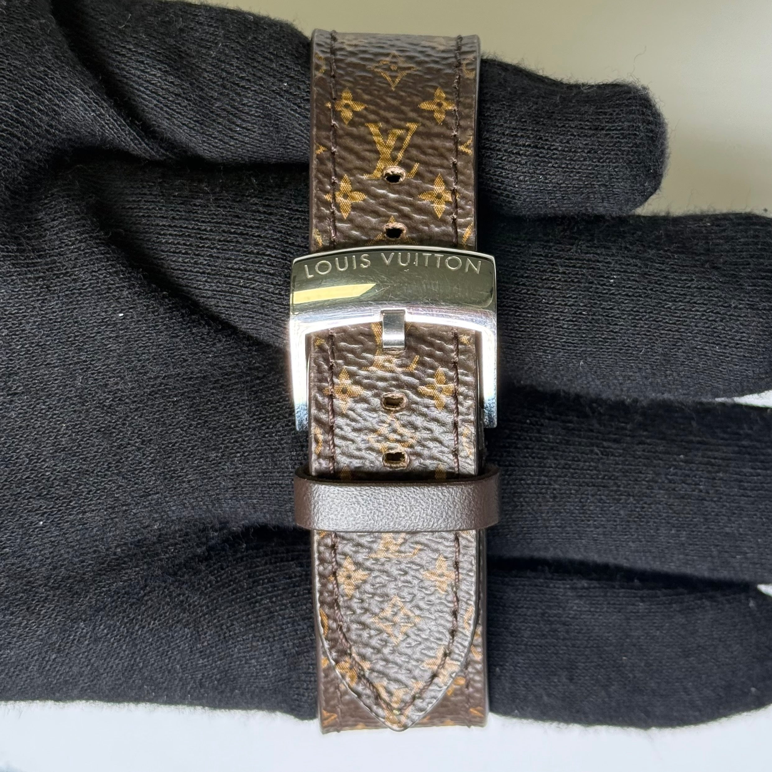 Louis Vuitton Tambour 39.5mm Brown Dial Watch Ref# Q1111 - Happy Jewelers Fine Jewelry Lifetime Warranty