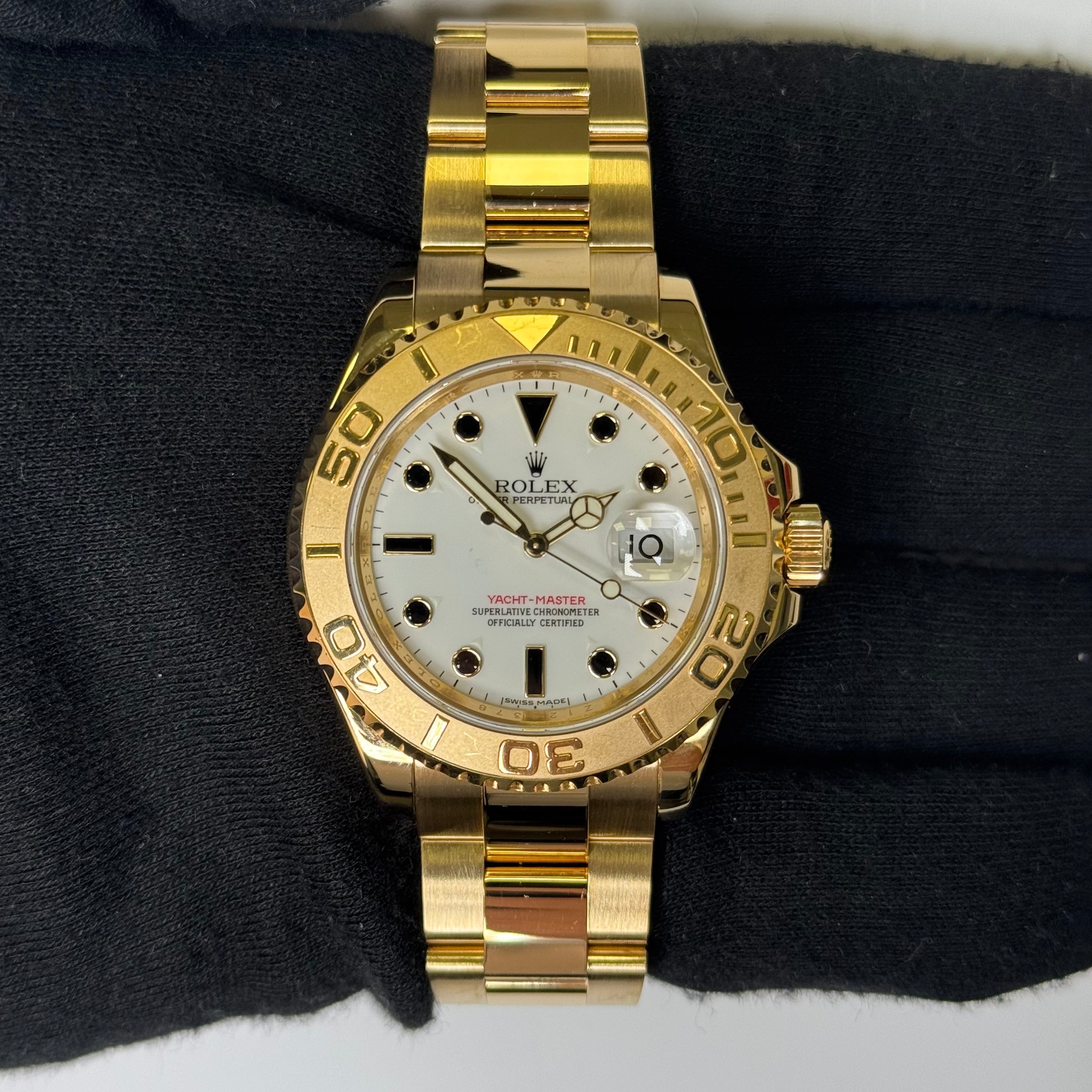 Rolex Yacht-Master 40mm White Dial Watch Ref# 16628 - Happy Jewelers Fine Jewelry Lifetime Warranty