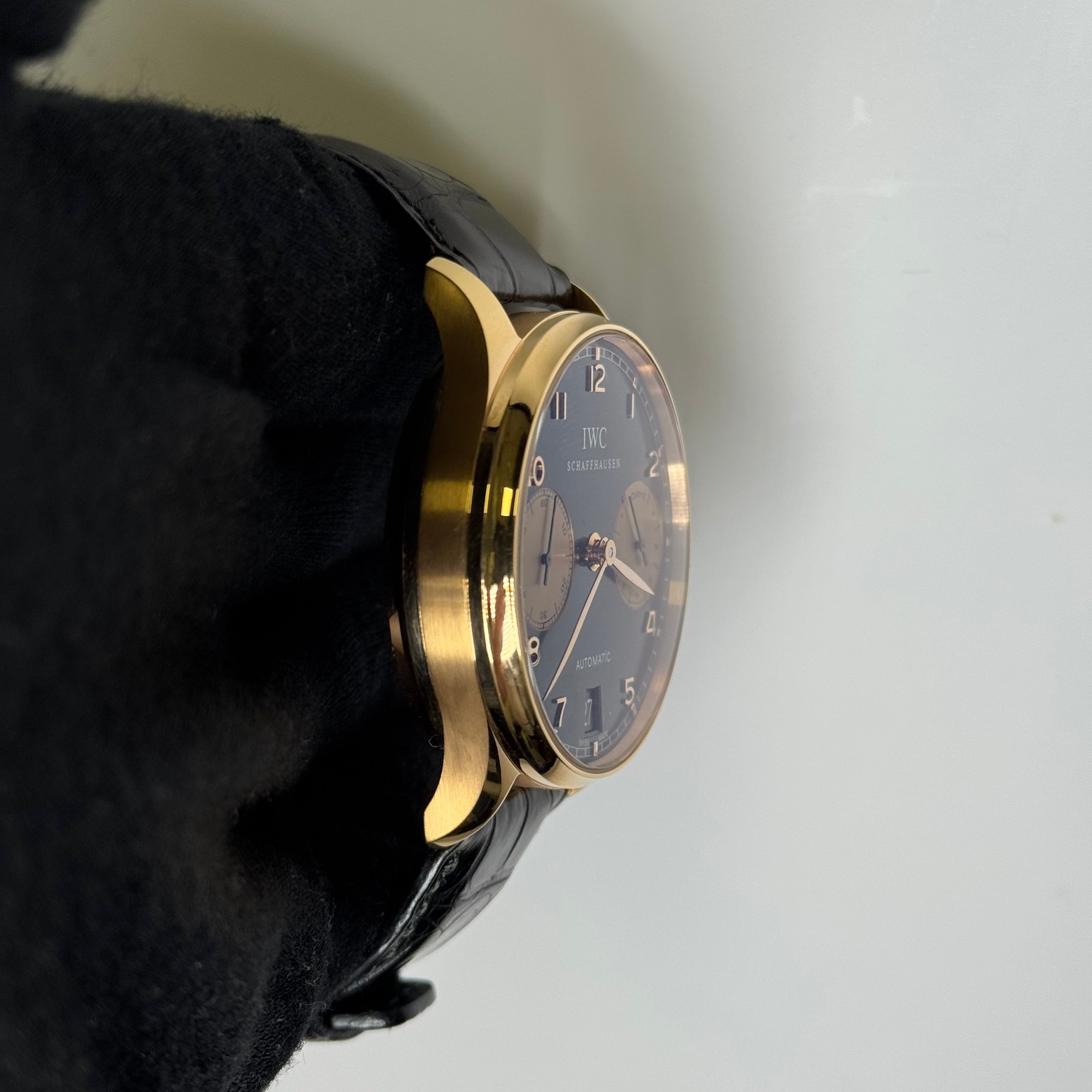 IWC Portuguese 42mm Black Dial Watch Ref# IW500121 - Happy Jewelers Fine Jewelry Lifetime Warranty