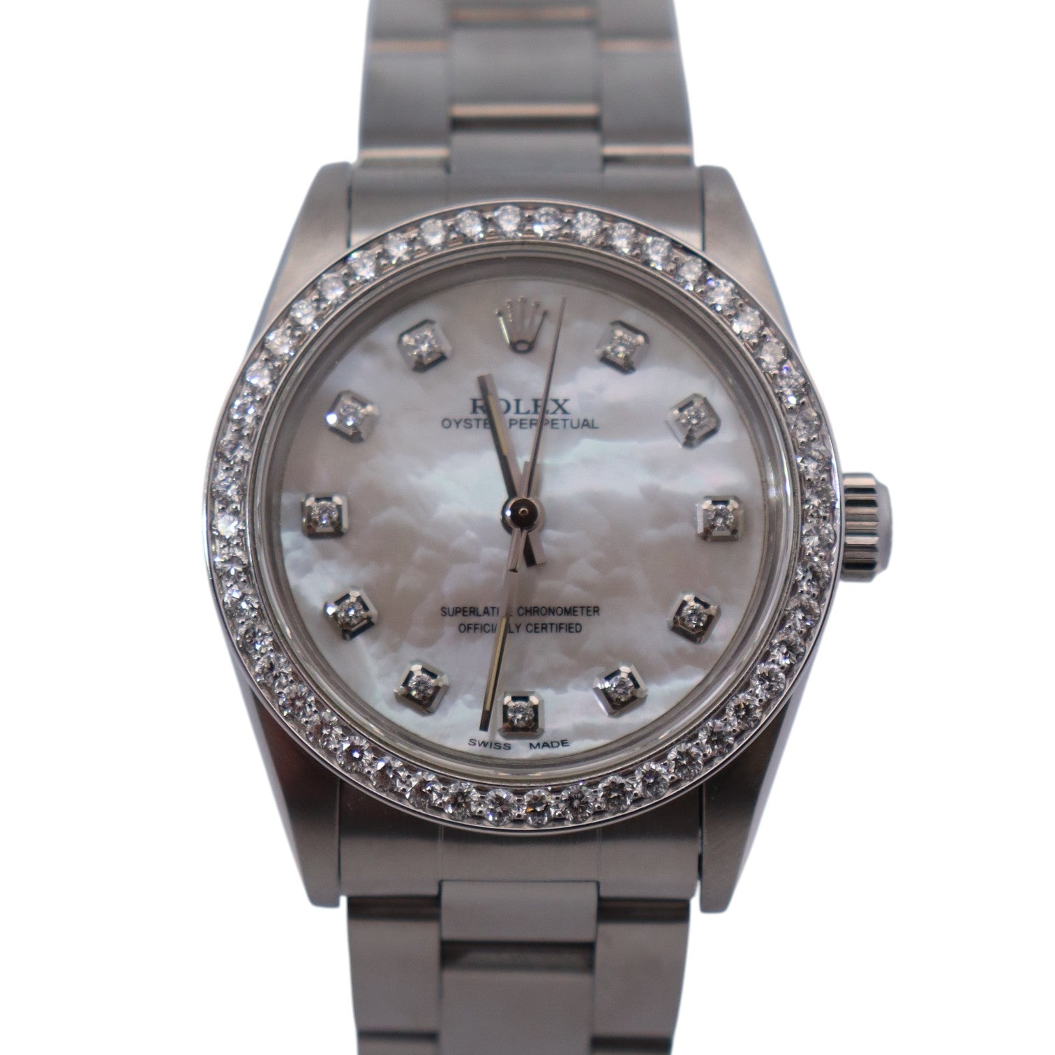 Rolex Oyster Perpetual 31mm MOP Dial Watch Ref# 67480 - Happy Jewelers Fine Jewelry Lifetime Warranty