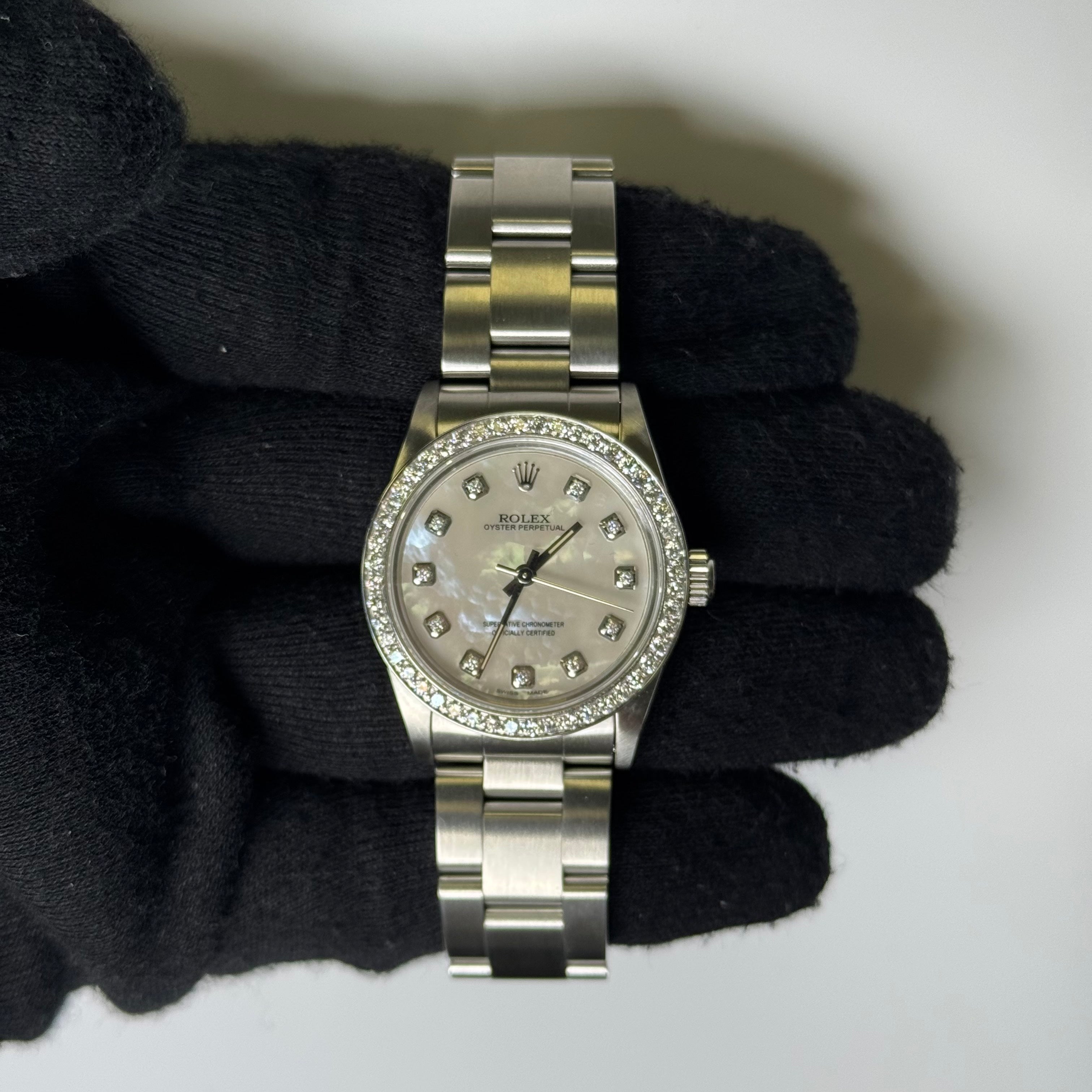 Rolex Oyster Perpetual 31mm MOP Dial Watch Ref# 67480 - Happy Jewelers Fine Jewelry Lifetime Warranty