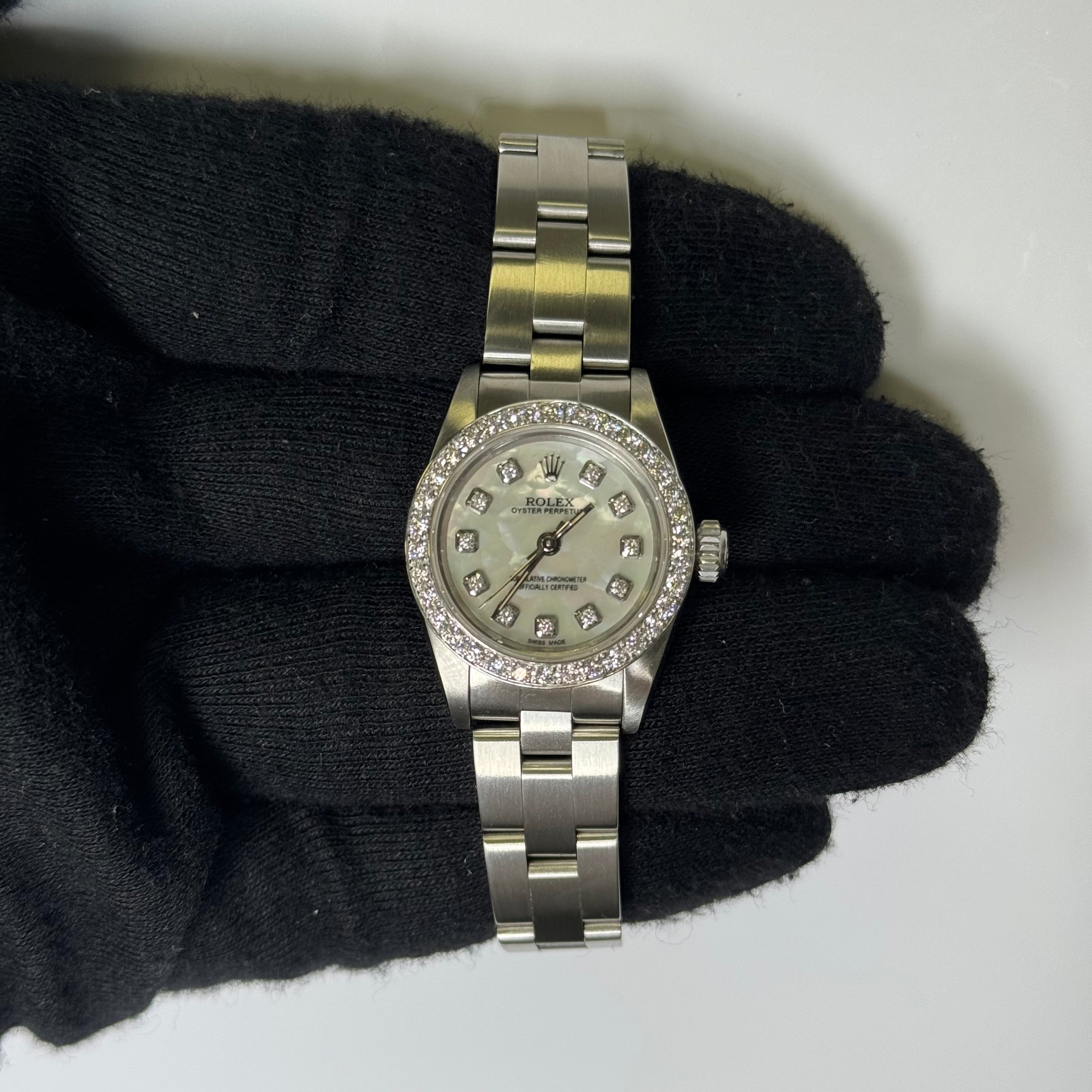 Rolex Oyster Perpetual 26mm MOP Dial Watch Ref# 67230 - Happy Jewelers Fine Jewelry Lifetime Warranty