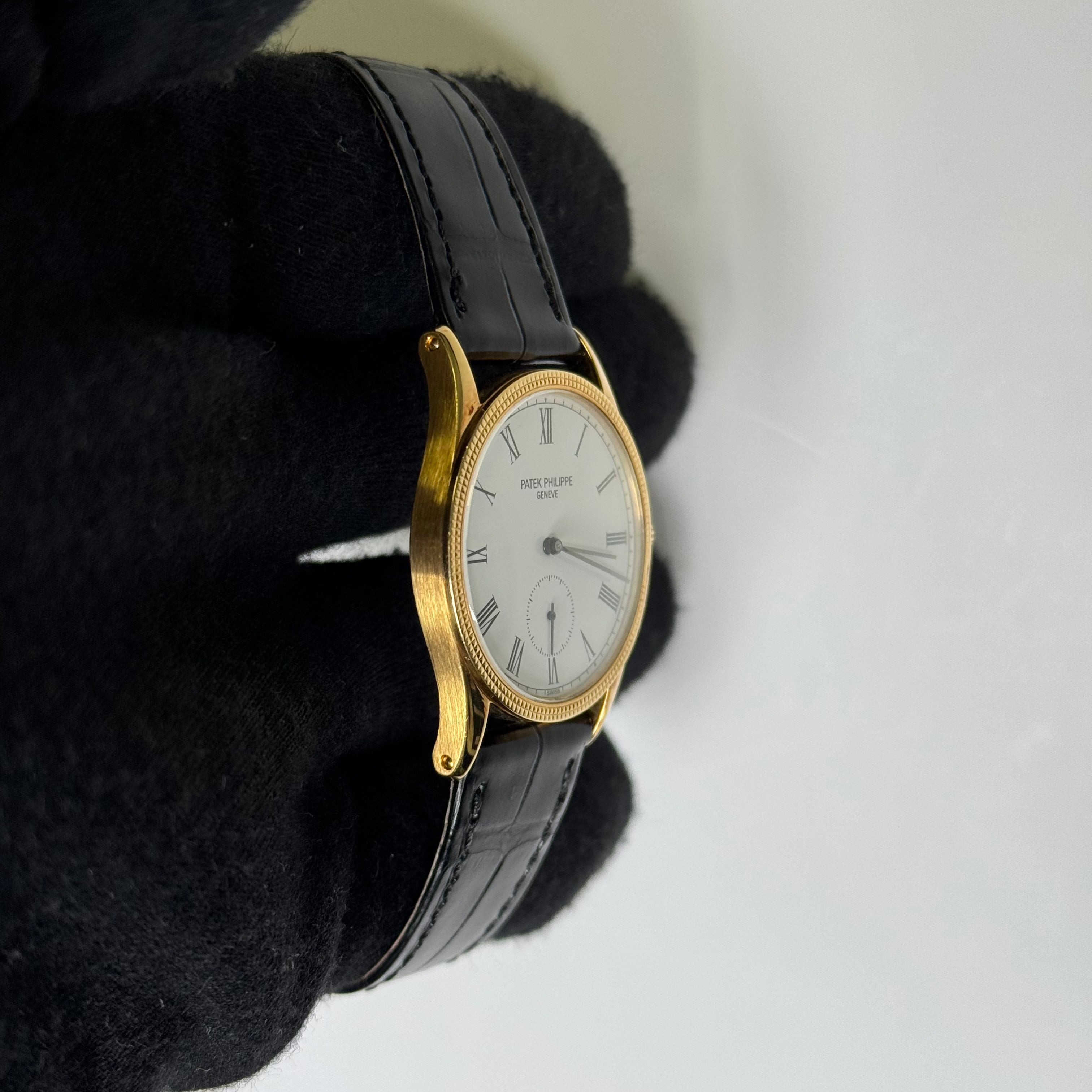 Patek Philippe Calatrava 31mm White Dial Watch Ref# 3796-DJ-001 - Happy Jewelers Fine Jewelry Lifetime Warranty