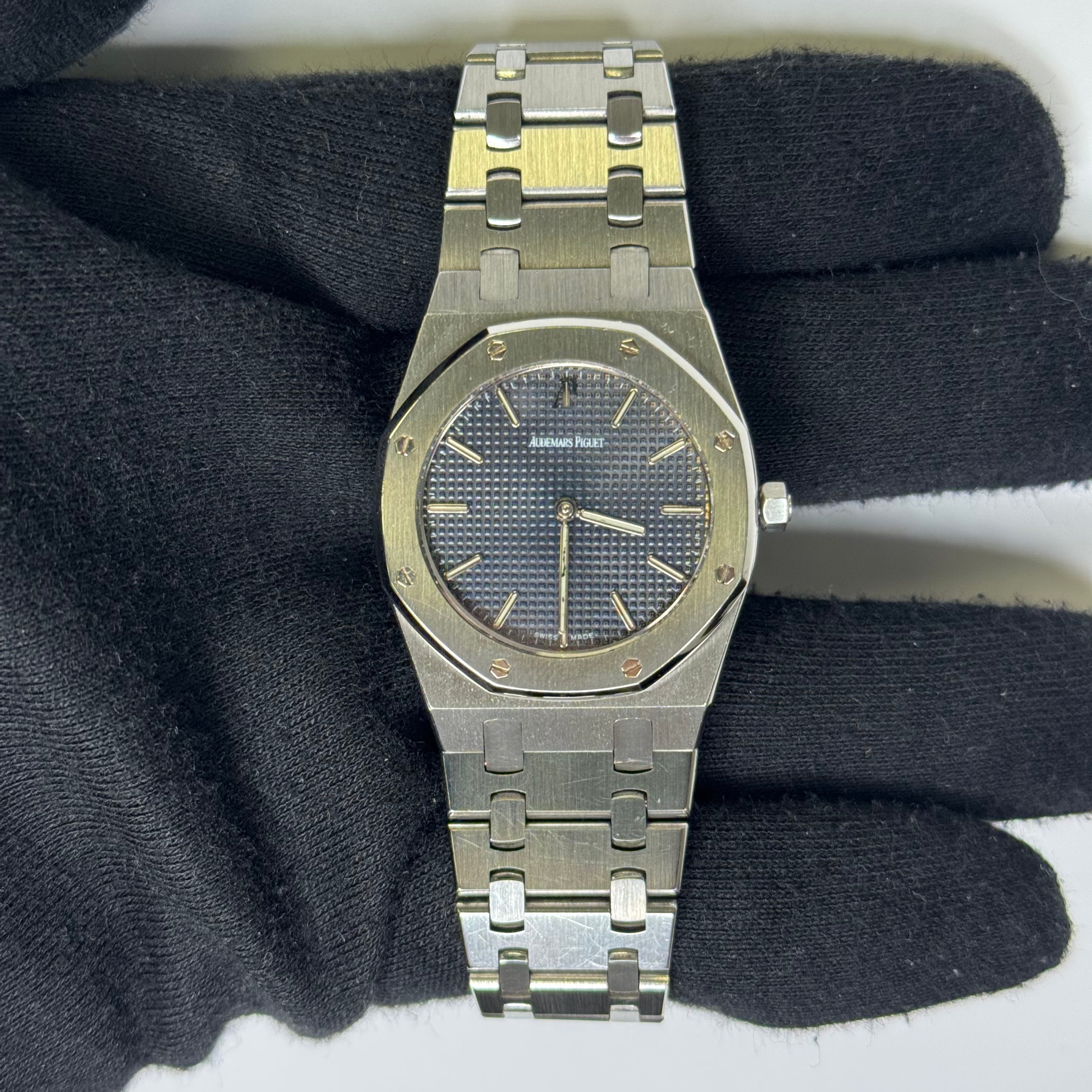 Audemars Piguet Royal Oak 33mm Black Dial Watch Ref# 56303ST.OO.0789ST.01 - Happy Jewelers Fine Jewelry Lifetime Warranty