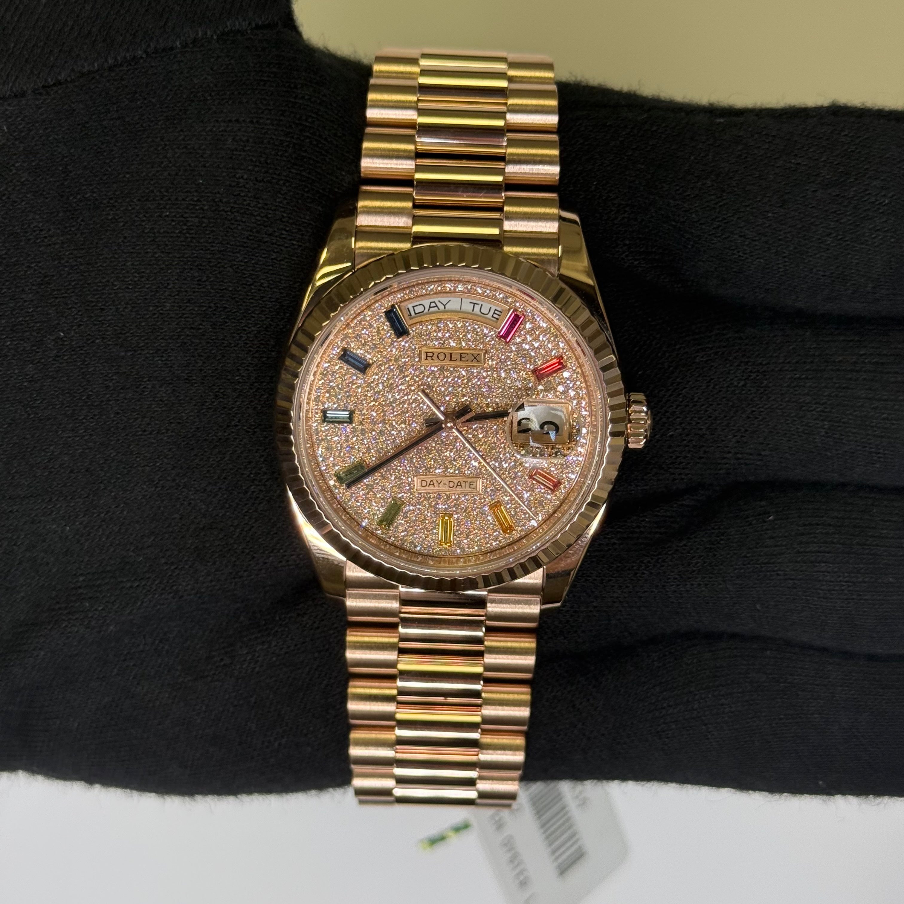 Rolex Day-Date 36mm Pave Dial Watch Ref# 128235 - Happy Jewelers Fine Jewelry Lifetime Warranty