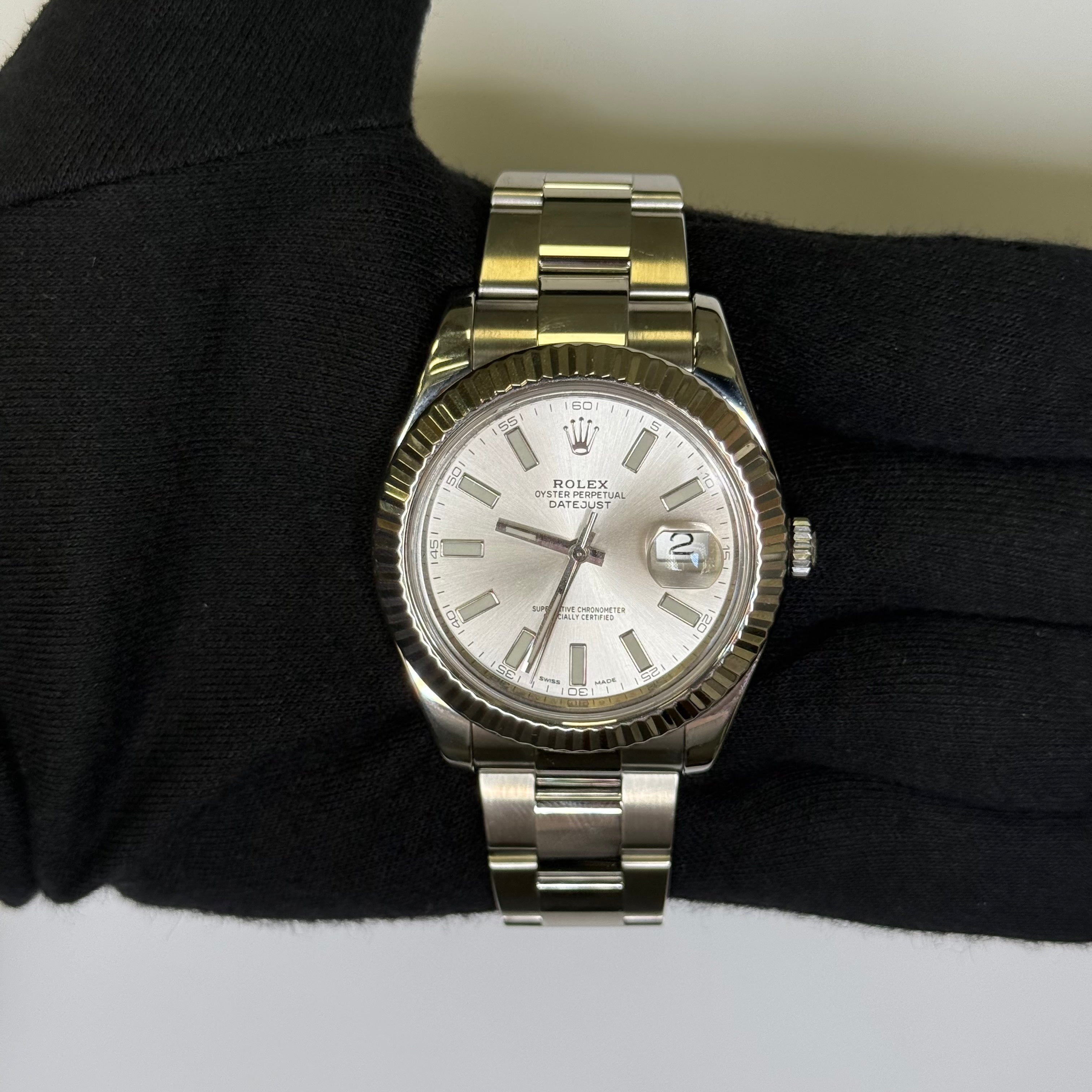 Rolex Datejust 41mm Silver Dial Watch Ref# 116334 - Happy Jewelers Fine Jewelry Lifetime Warranty