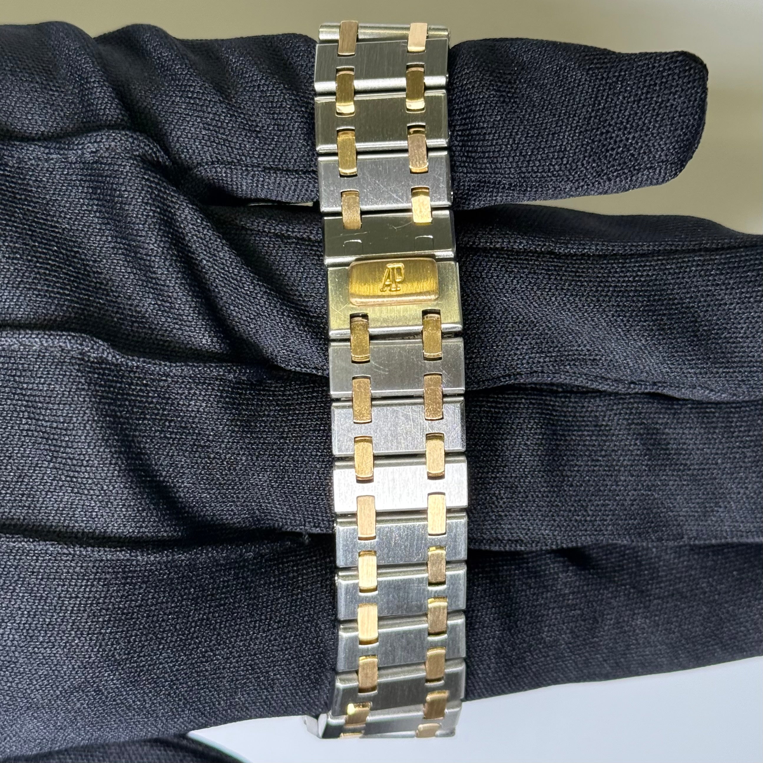 Audemars Piguet Royal Oak Stainless Steel & Yellow Gold 33mm Grey Stick Dial Watch Reference# 15000ST.OO.0789ST.01 - Happy Jewelers Fine Jewelry Lifetime Warranty