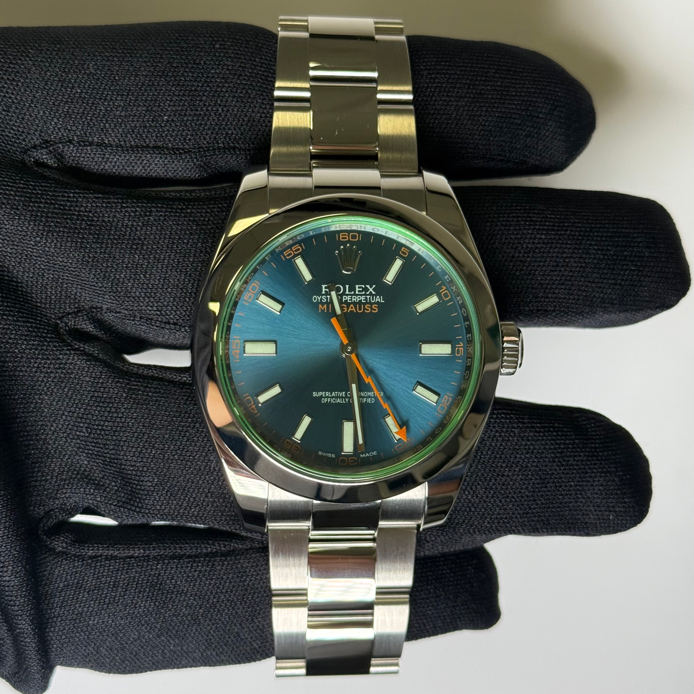 Rolex Milgauss 40mm Blue Dial Watch Ref# 116400GV - Happy Jewelers Fine Jewelry Lifetime Warranty