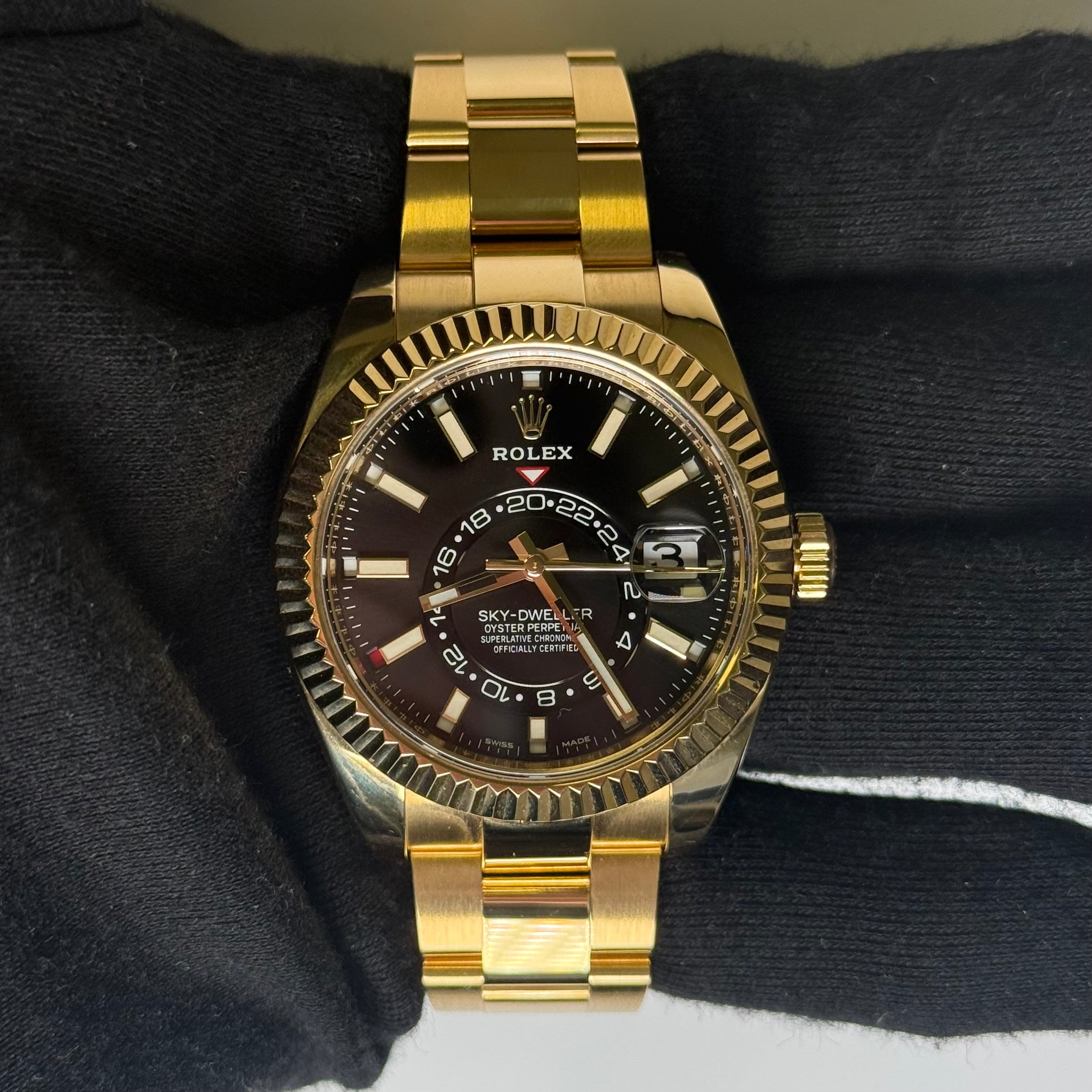 Rolex Sky-Dweller 42mm Black Dial Watch Ref# 326938 - Happy Jewelers Fine Jewelry Lifetime Warranty