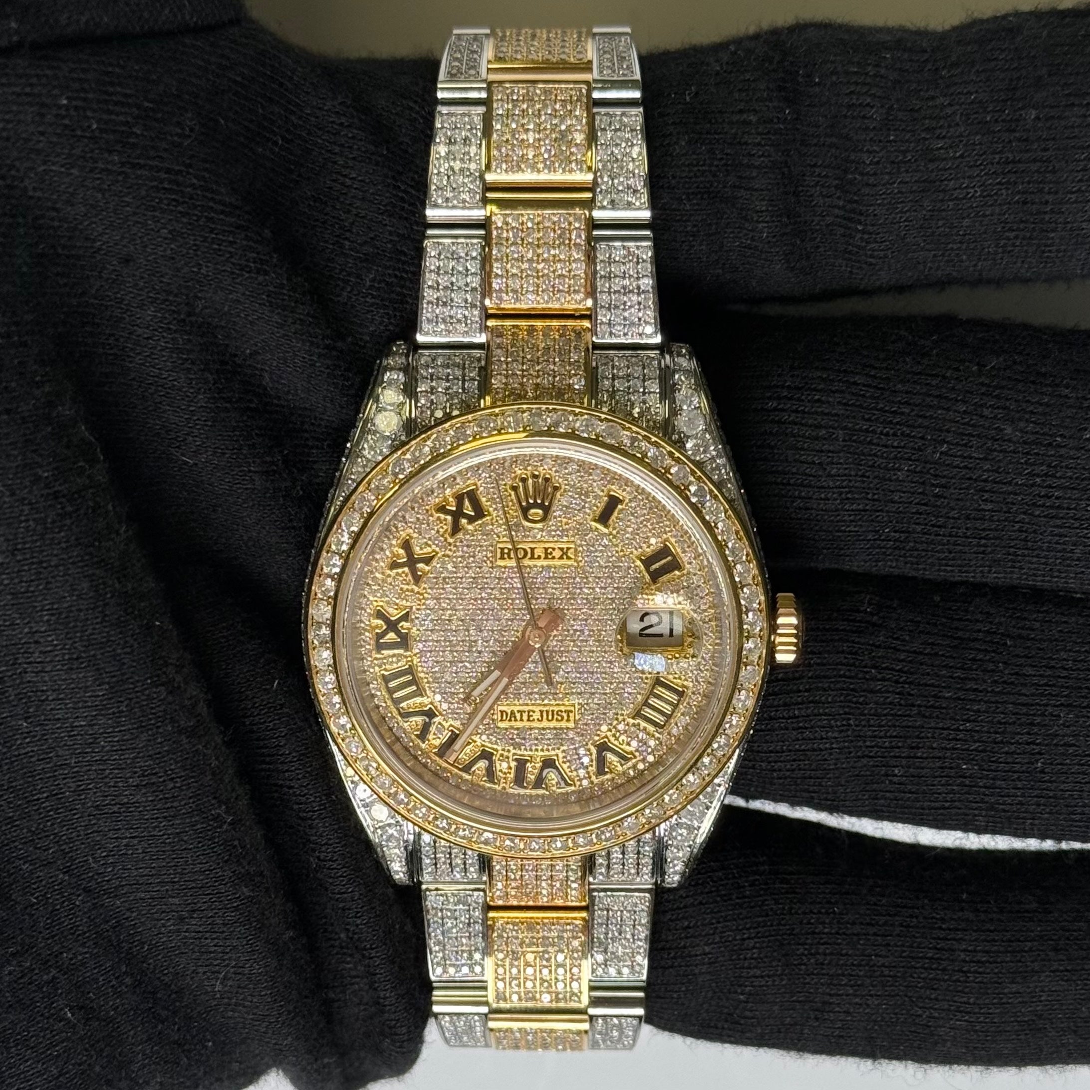 Rolex Datejust 41mm Custom Iced Out Dial Watch Ref# 126333 - Happy Jewelers Fine Jewelry Lifetime Warranty
