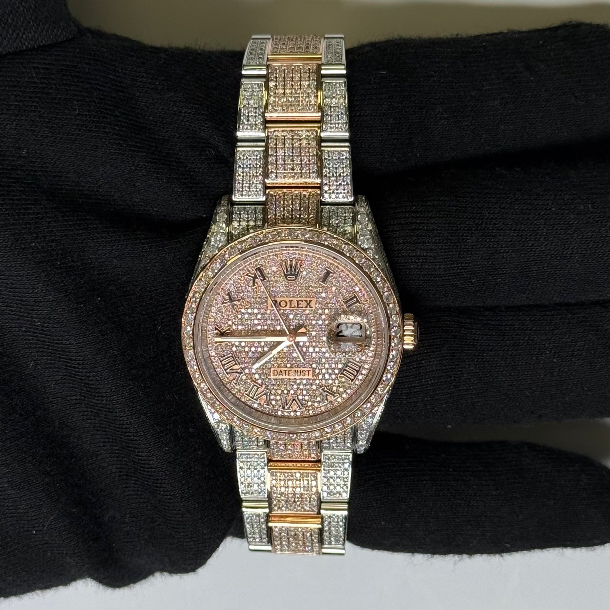 Rolex Datejust 36mm Custom Iced Out Dial Watch Ref# 126231 - Happy Jewelers Fine Jewelry Lifetime Warranty