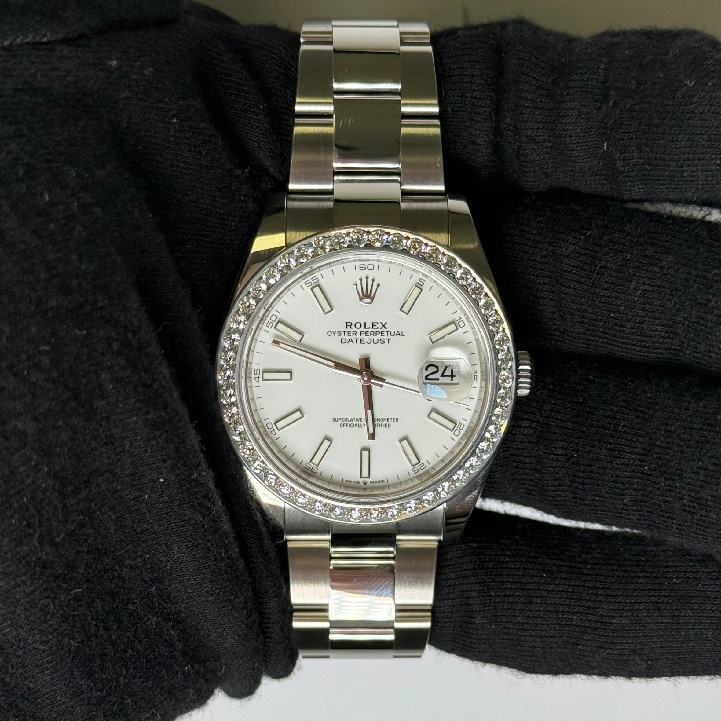 Rolex Datejust 41mm White Dial Watch Ref# 126300 - Happy Jewelers Fine Jewelry Lifetime Warranty