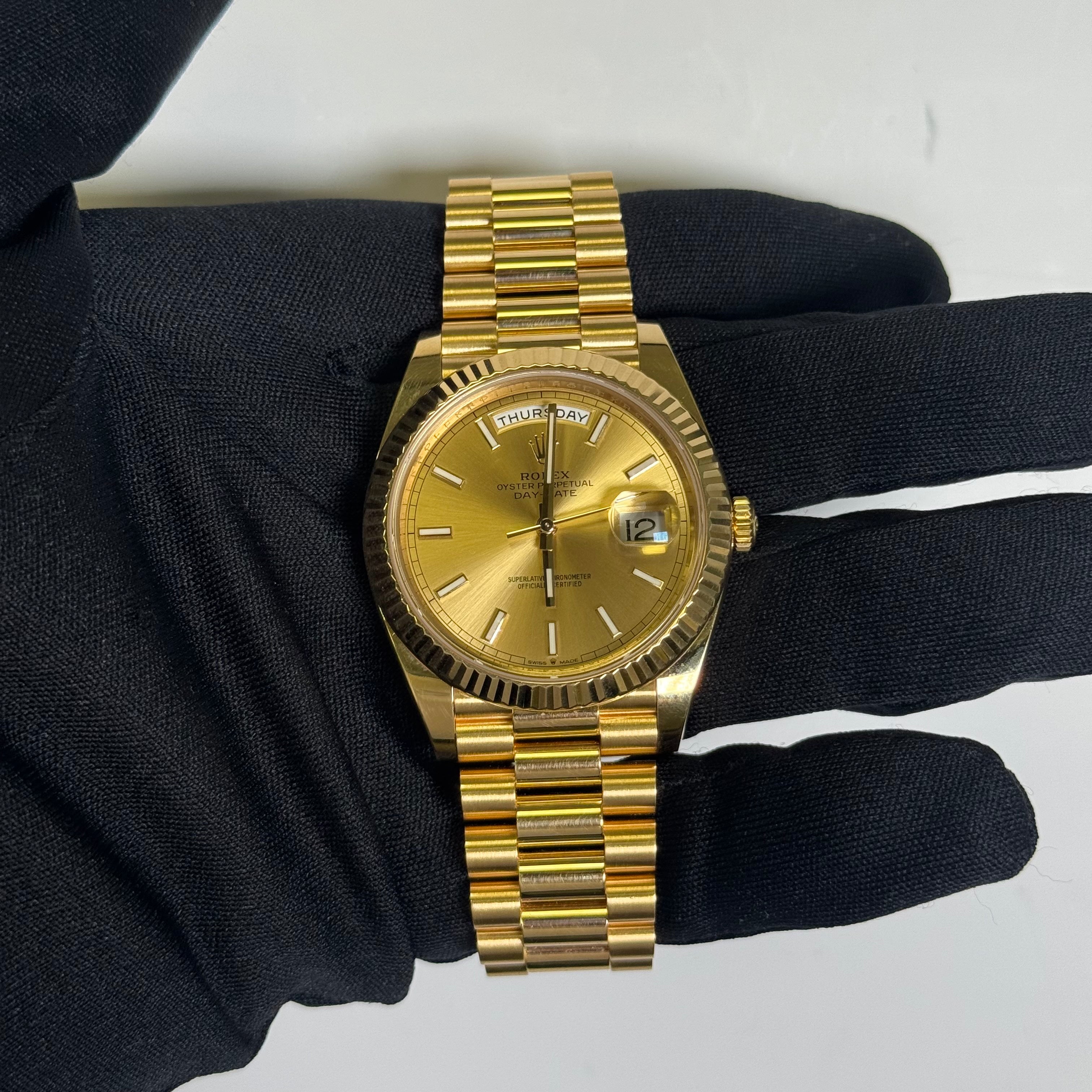 Rolex Day-Date 40mm Champagne Dial Watch Ref# 228238 - Happy Jewelers Fine Jewelry Lifetime Warranty