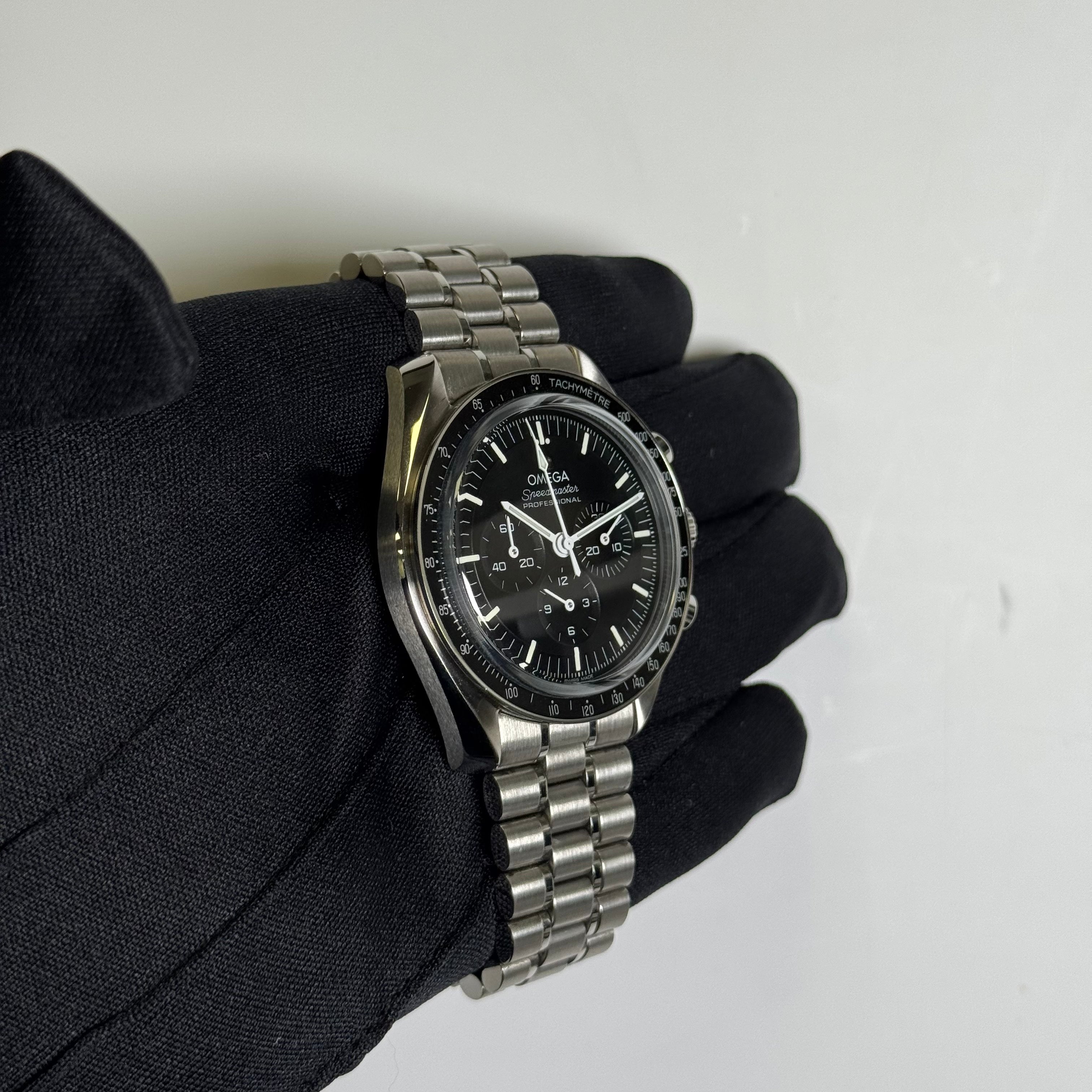 Omega Speedmaster 42mm Black Dial Watch Ref# 310.30.42.50.01.002 - Happy Jewelers Fine Jewelry Lifetime Warranty