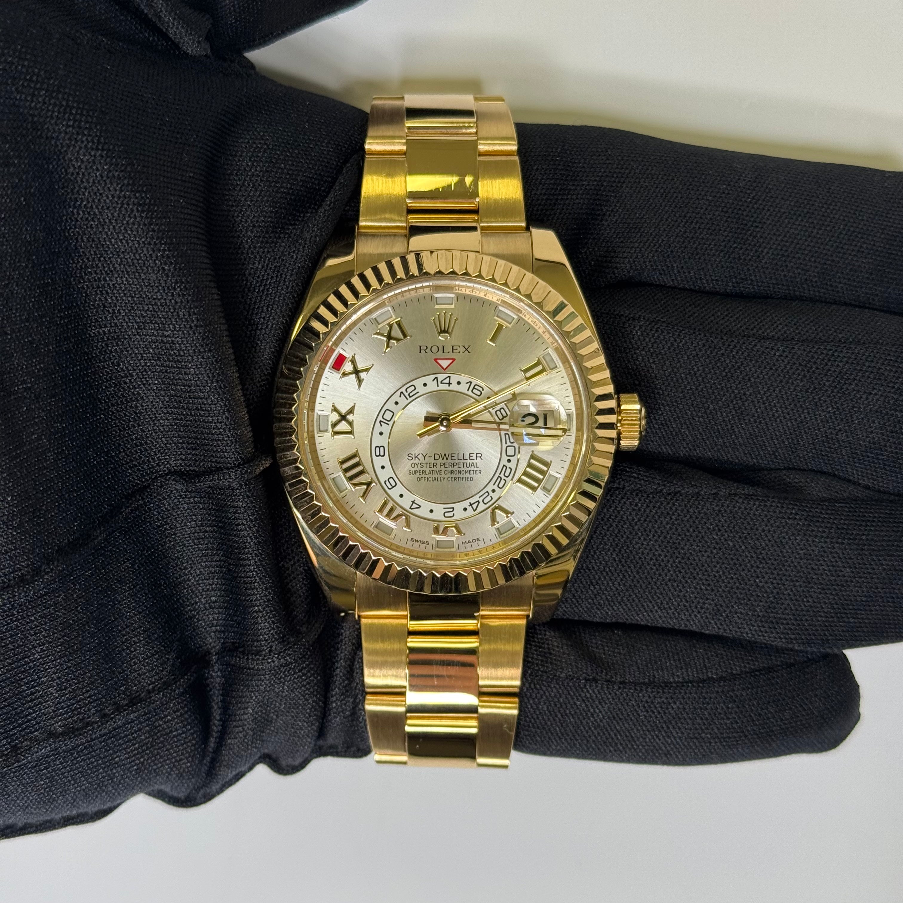 Rolex Sky-Dweller 42mm Silver Dial Watch Ref# 326938 - Happy Jewelers Fine Jewelry Lifetime Warranty