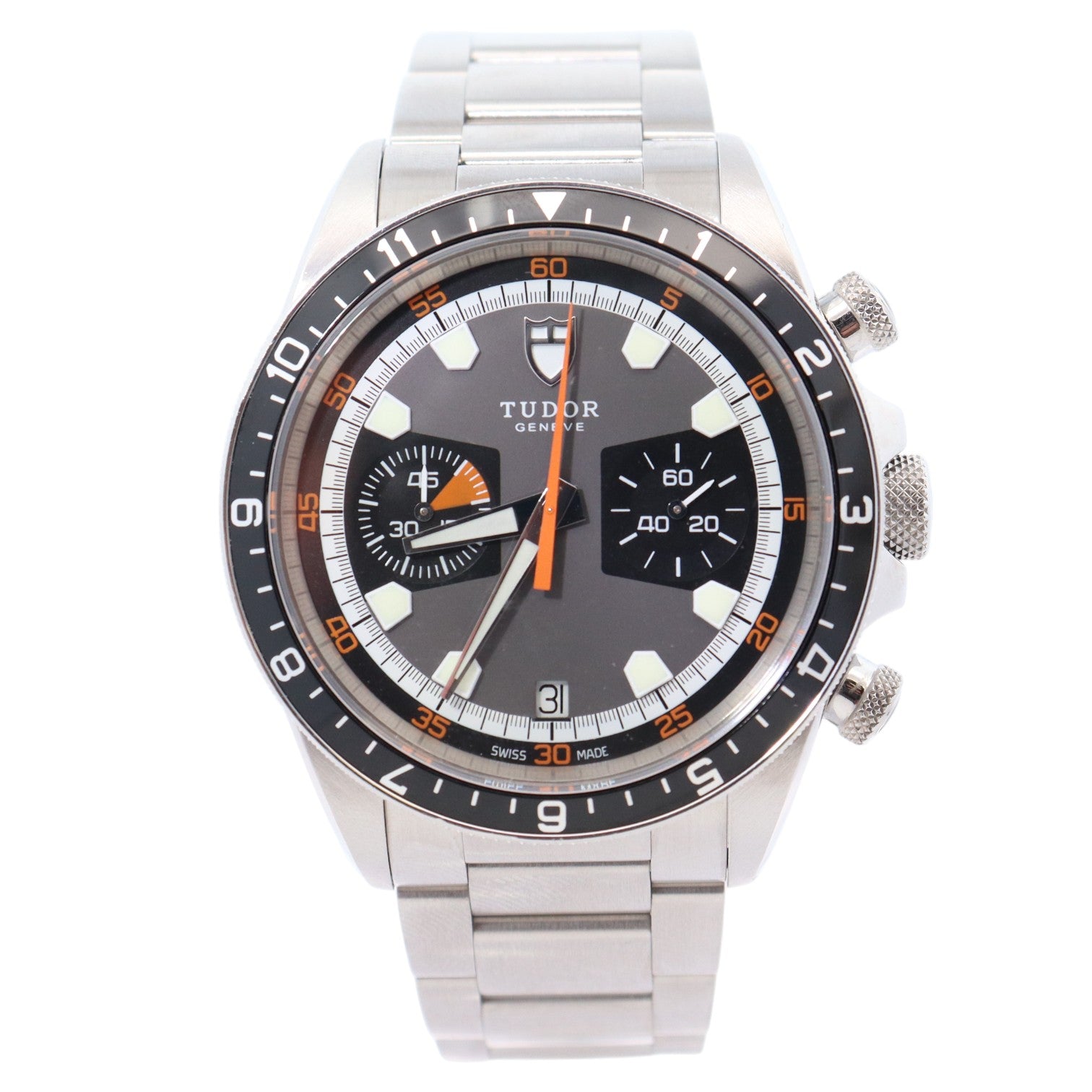 Tudor Heritage Chronograph 42mm Grey Dial Watch Ref# 70330N - Happy Jewelers Fine Jewelry Lifetime Warranty