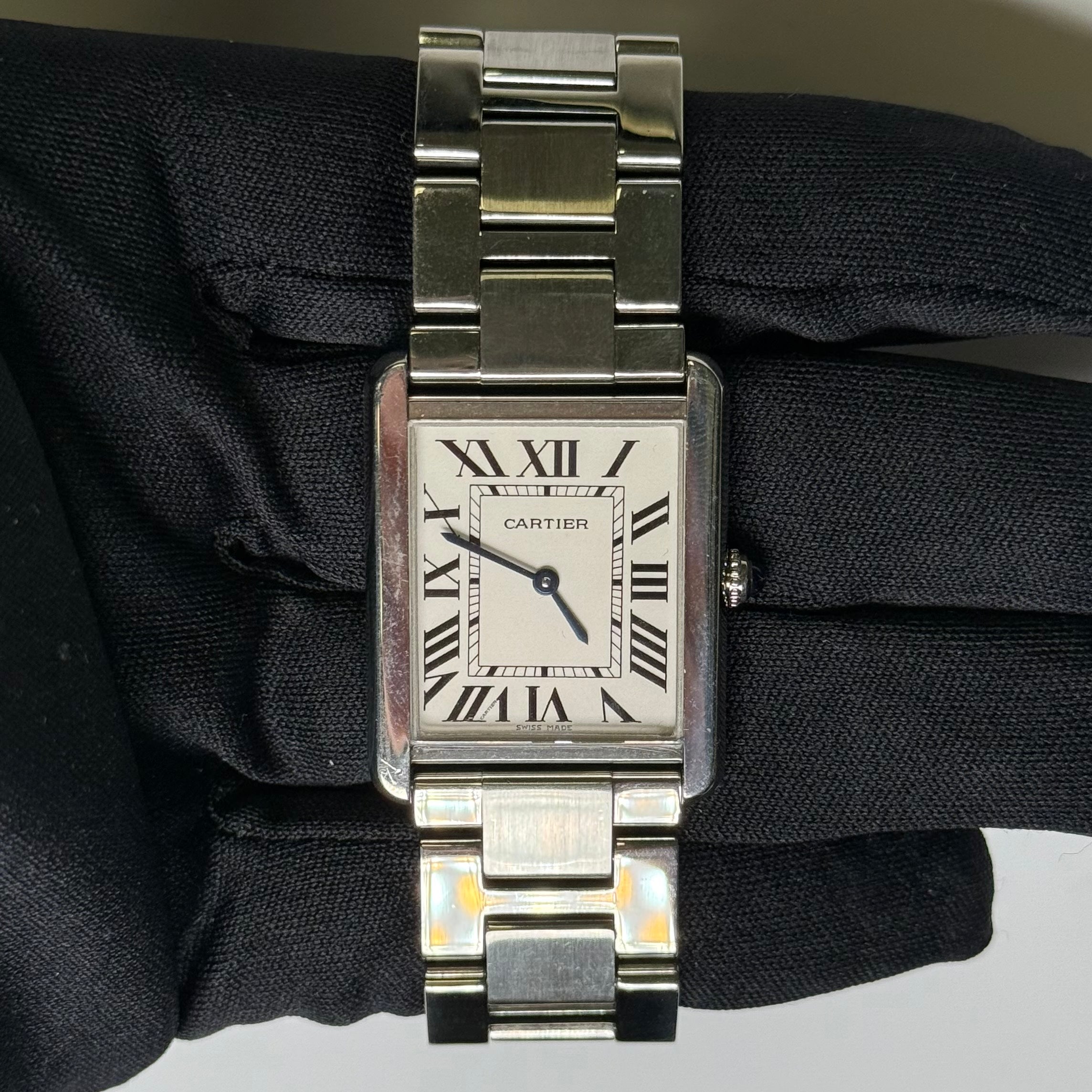 Cartier Tank Solo 34.8mm White Dial Watch Reference #W5200014 - Happy Jewelers Fine Jewelry Lifetime Warranty