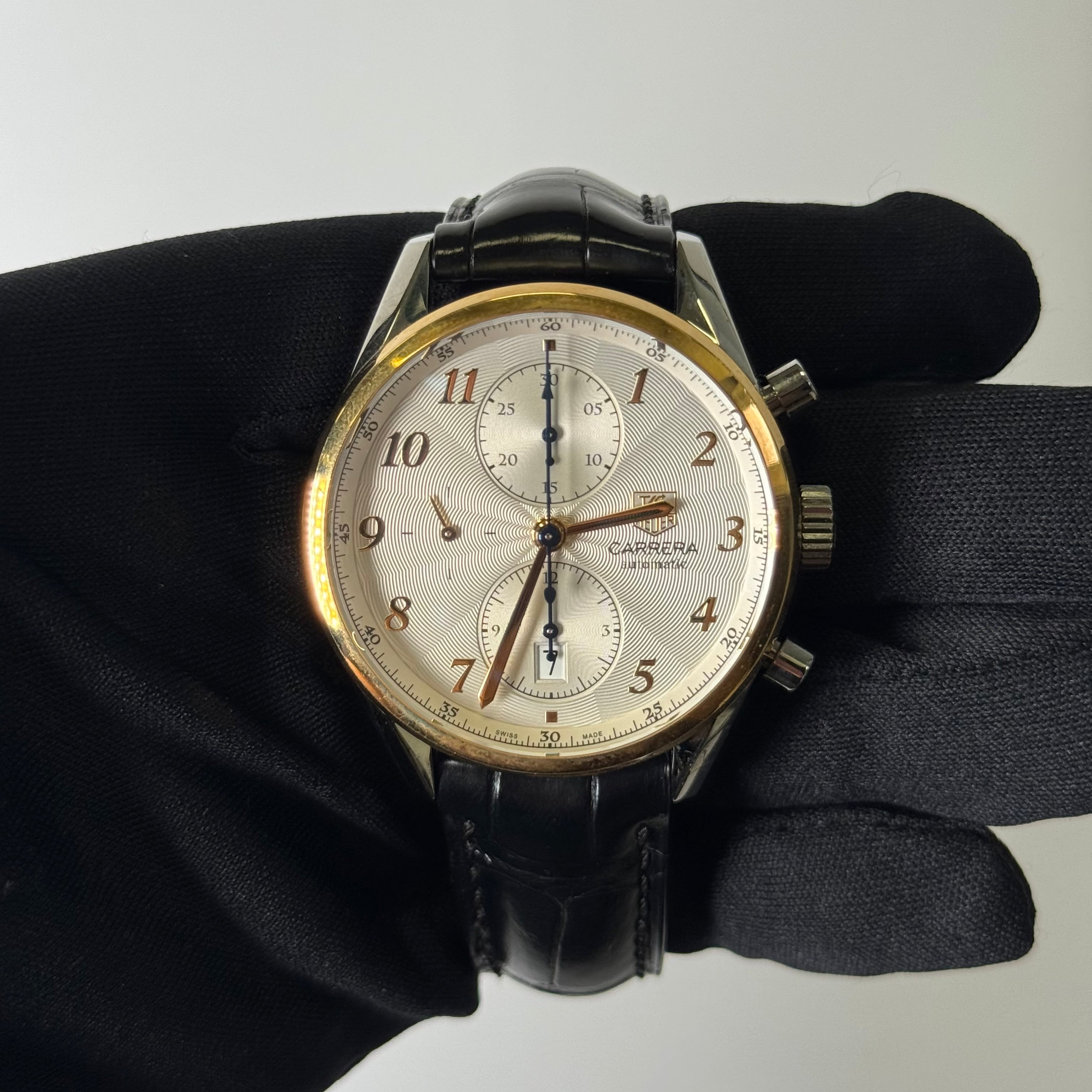 Tag Heuer Carrera 41mm Silver Dial Watch Ref# CAS2150 - Happy Jewelers Fine Jewelry Lifetime Warranty