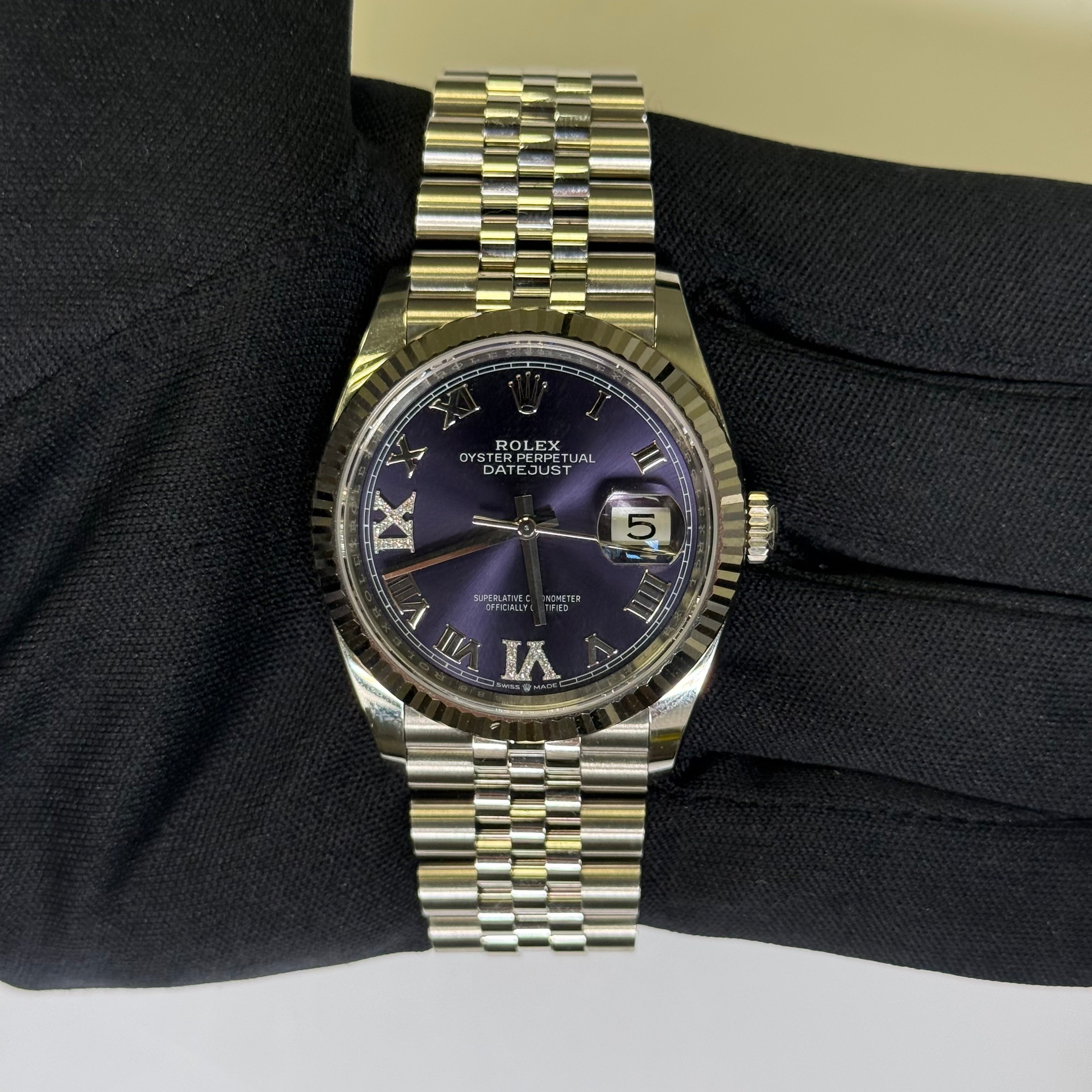 Rolex Datejust 36mm Purple Dial Watch Ref# 126234 - Happy Jewelers Fine Jewelry Lifetime Warranty
