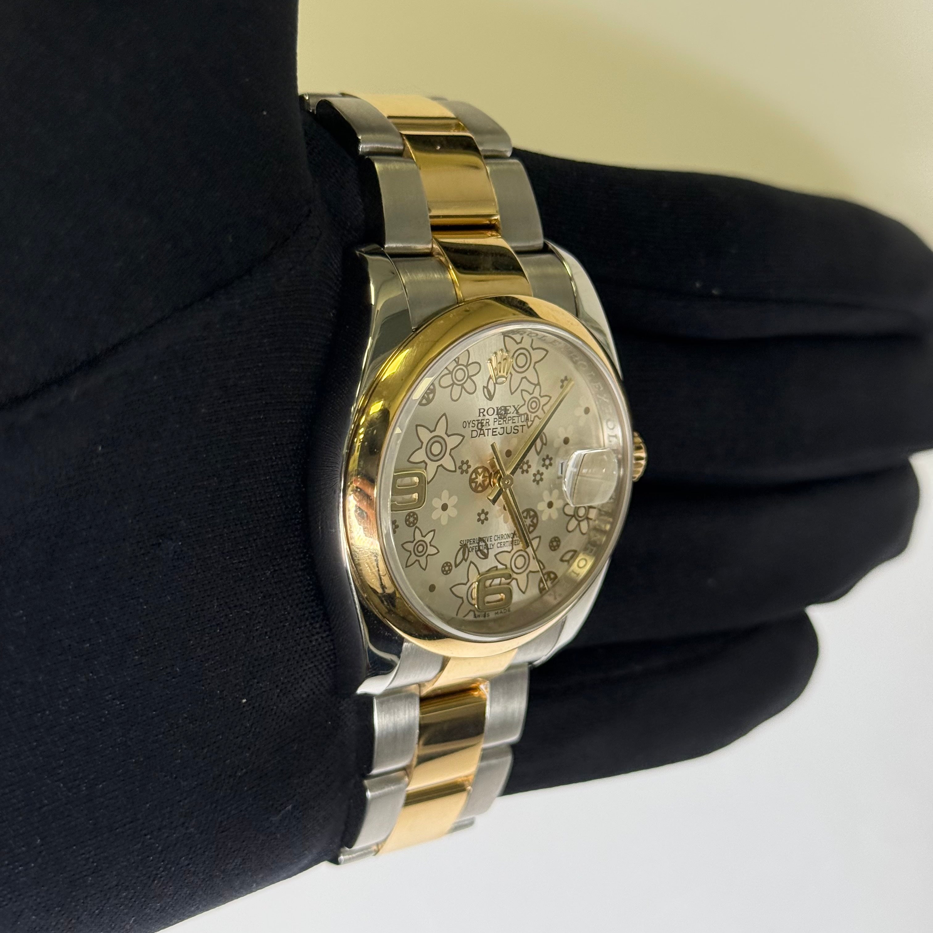 Rolex Datejust 36mm Silver Flower Dial Watch Ref# 116203 - Happy Jewelers Fine Jewelry Lifetime Warranty