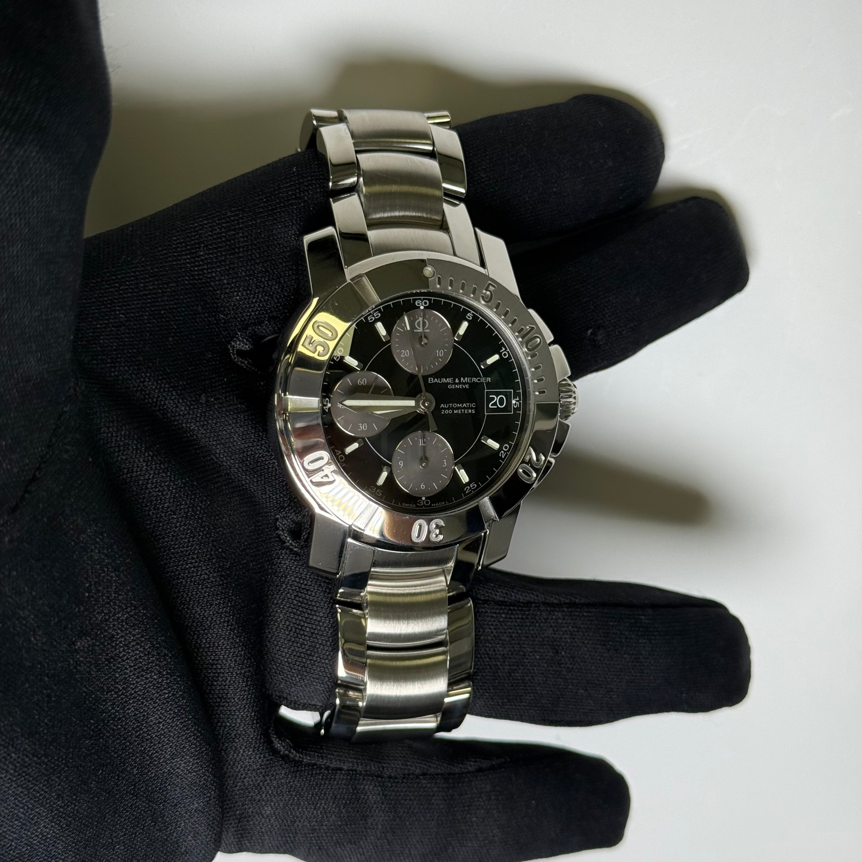 Baume & Mercier Capeland 40mm Black Dial Watch Ref# MOA08112/65352 - Happy Jewelers Fine Jewelry Lifetime Warranty