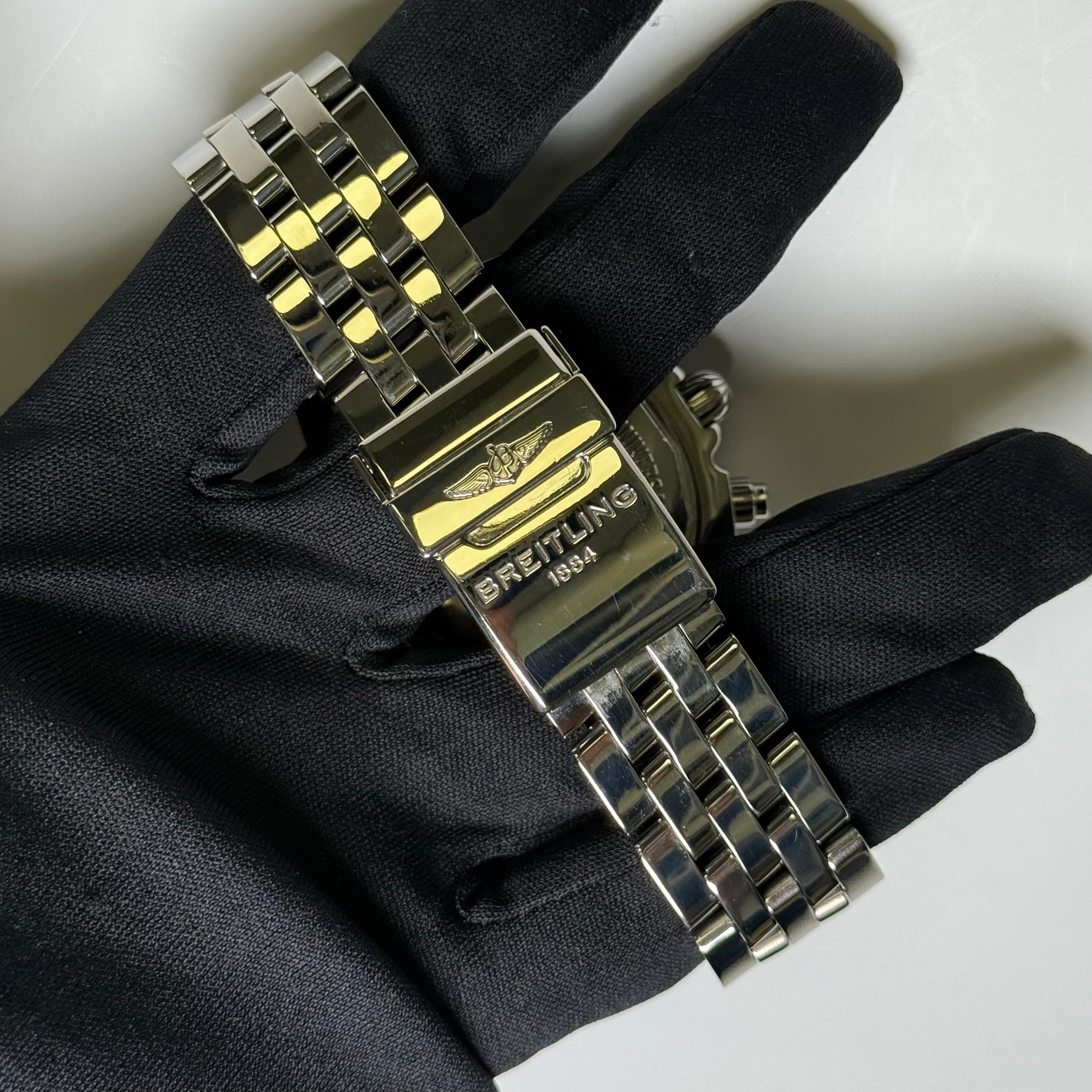 Breitling Chronomat 44mm Black Dial Watch Ref# AB0115 - Happy Jewelers Fine Jewelry Lifetime Warranty